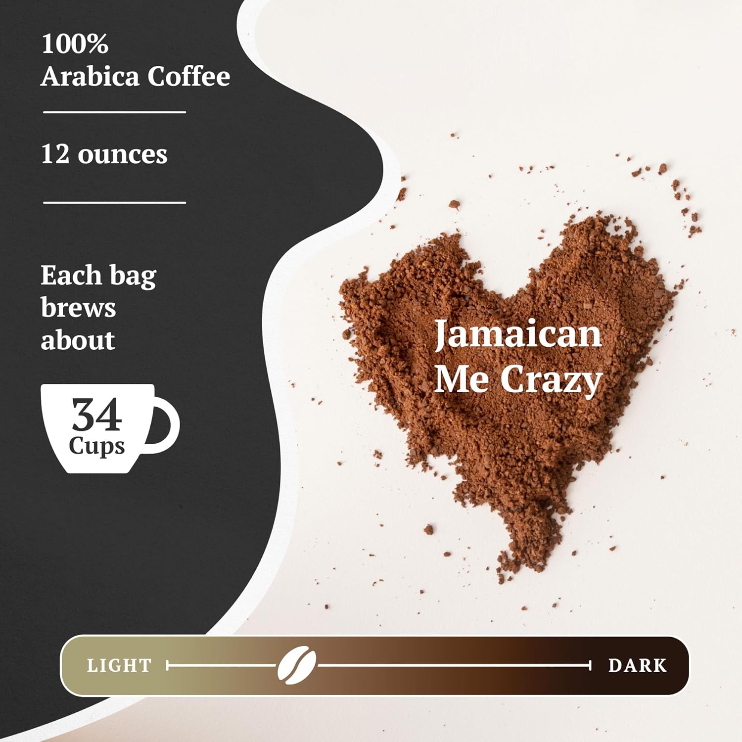 Couple’s Coffee Ground Coffee | Gives Back to Military Families | Jamaican Me Crazy | Vanilla, Caramel, and Rum Flavored Coffee | Made with 100% Arabica Beans | 12oz bag brews about 34 cups