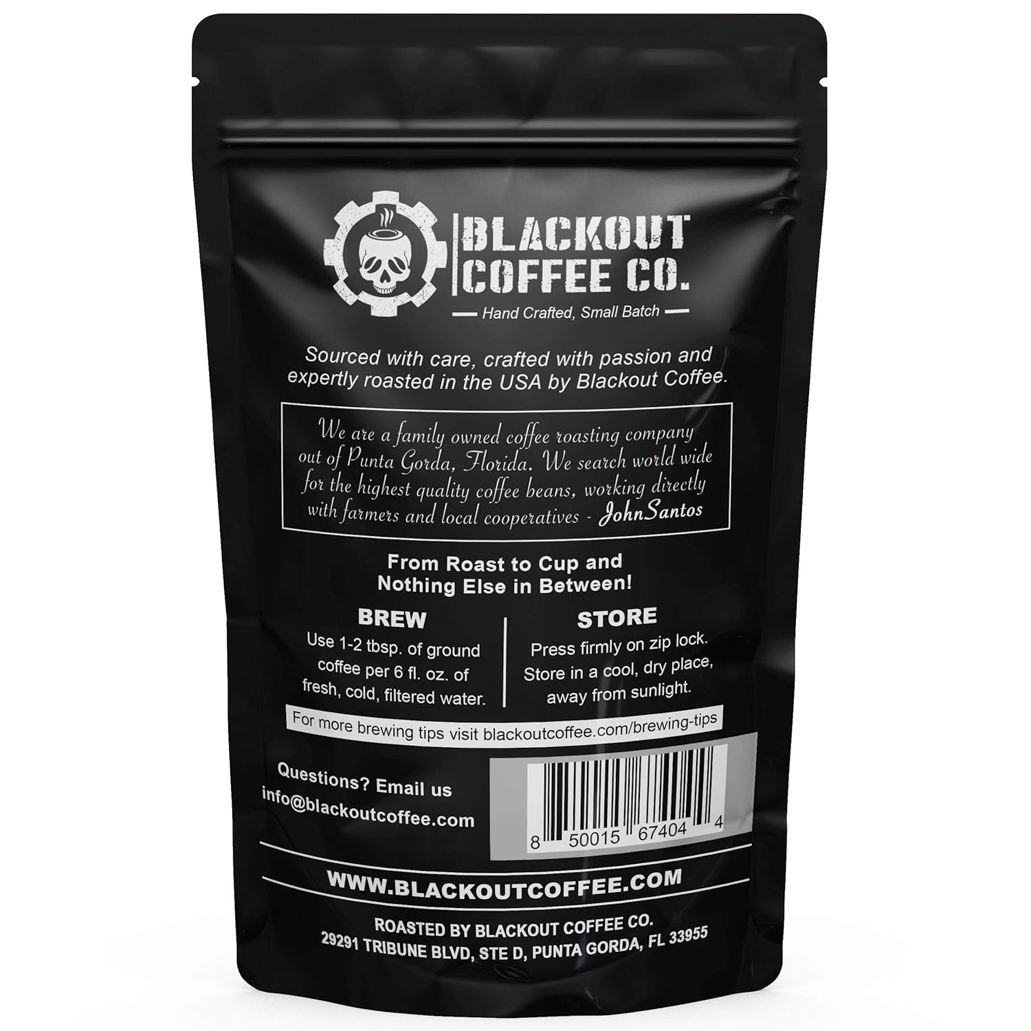 Blackout Coffee Pitch Black Espresso Extra Dark Roast - European-Style, Aromatic, Small Batch Freshly Roasted in the USA - 12 oz Bag (Medium Ground)