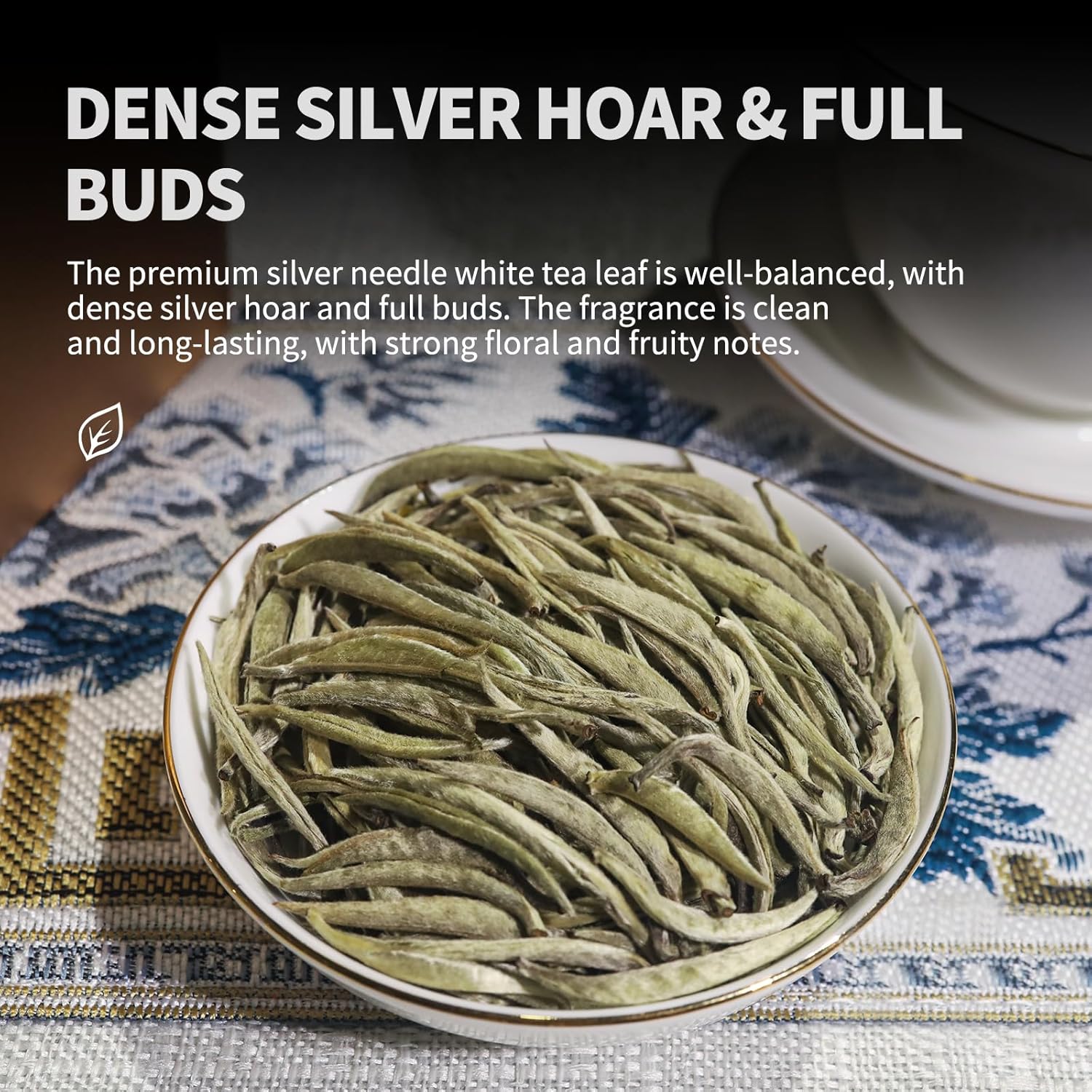 KHS Organic Silver Needle White Tea Grade AAA 70g, Organic Selenium Tea 90g, USDA Certified Chinese Yunnan White Tea Loose Leaf, No Dust Production Workshop
