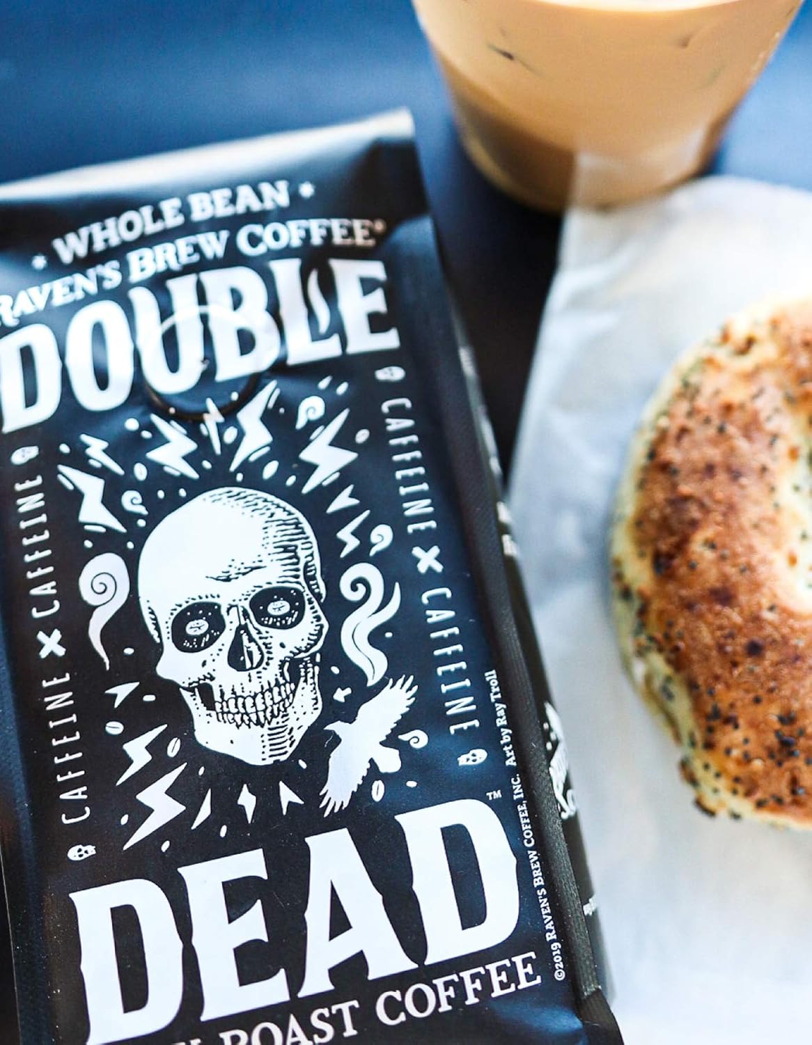 Raven's Brew Coffee High Caffeine Coffee Dark Roast Ground - Double Dead 2-pack of 12oz