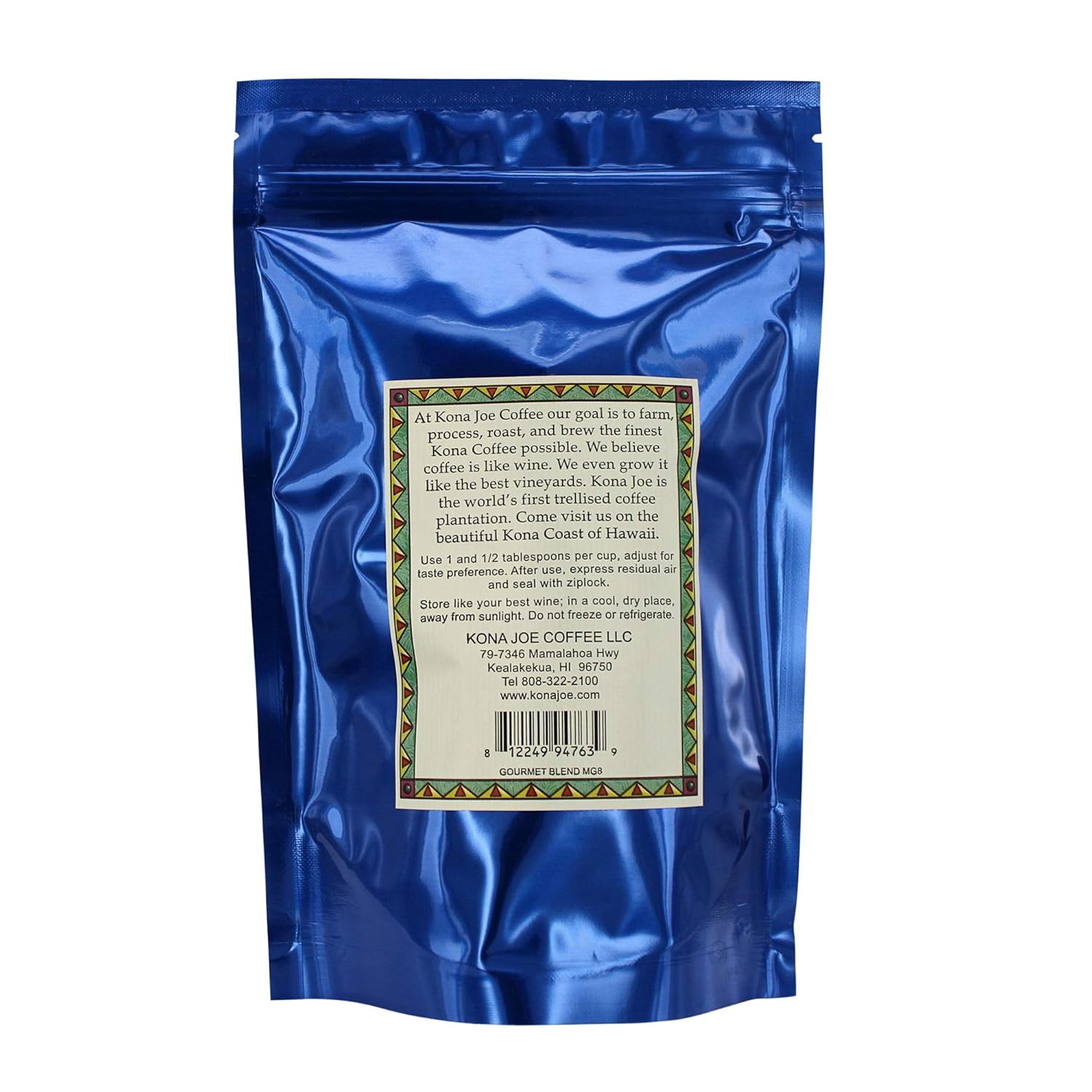 Kona Joe Gourmet Coffee Blend, Dark Roast Ground Coffee (8 oz)