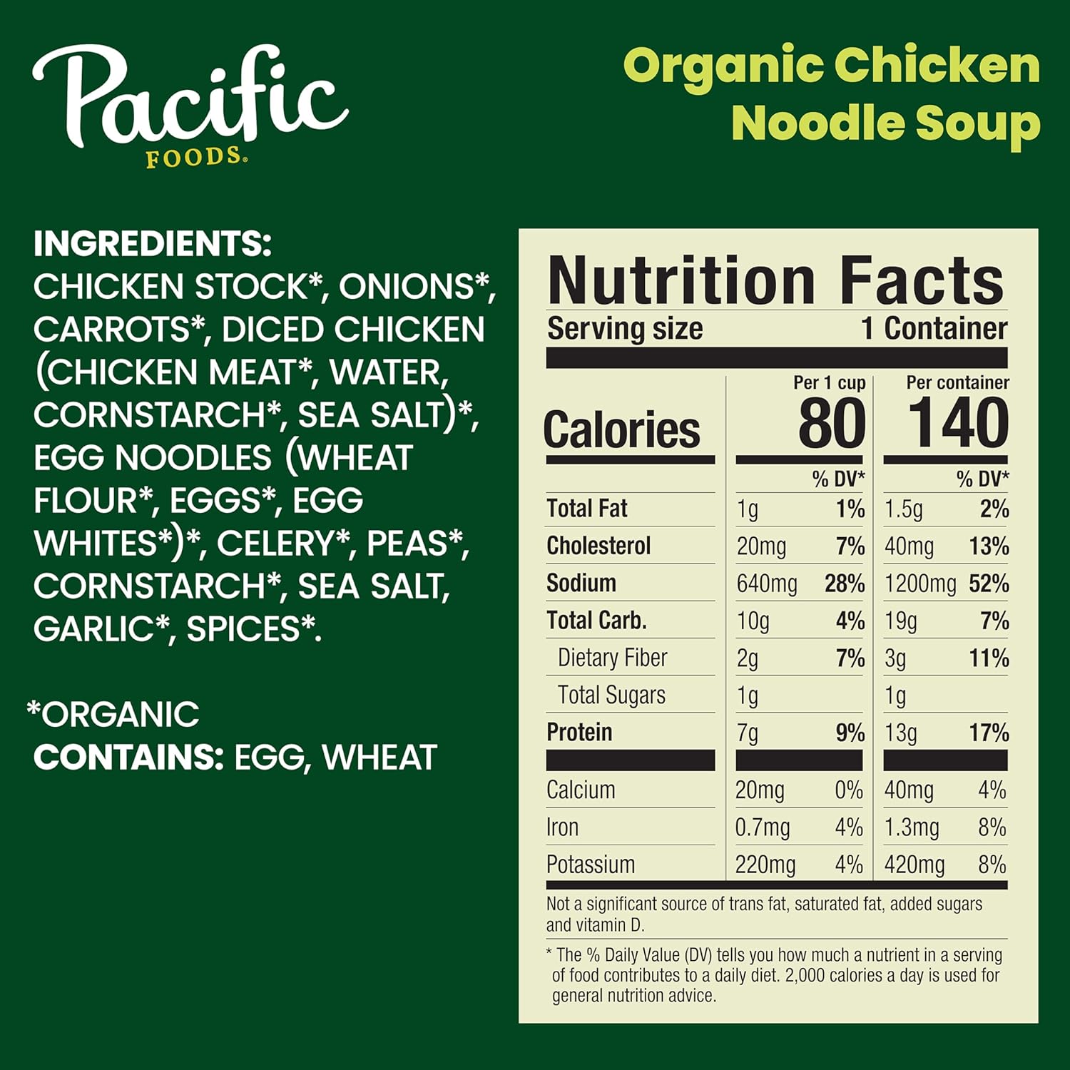 Pacific Foods Organic Chicken Noodle Soup, 16.1 oz Can