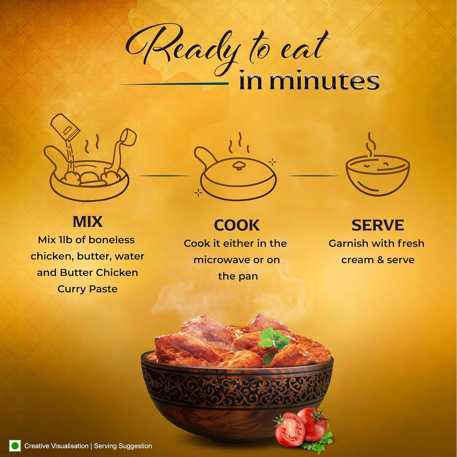 Kitchens Of India Paste for Butter Chicken Curry, 3.5-Ounce Boxes (Pack of 6)