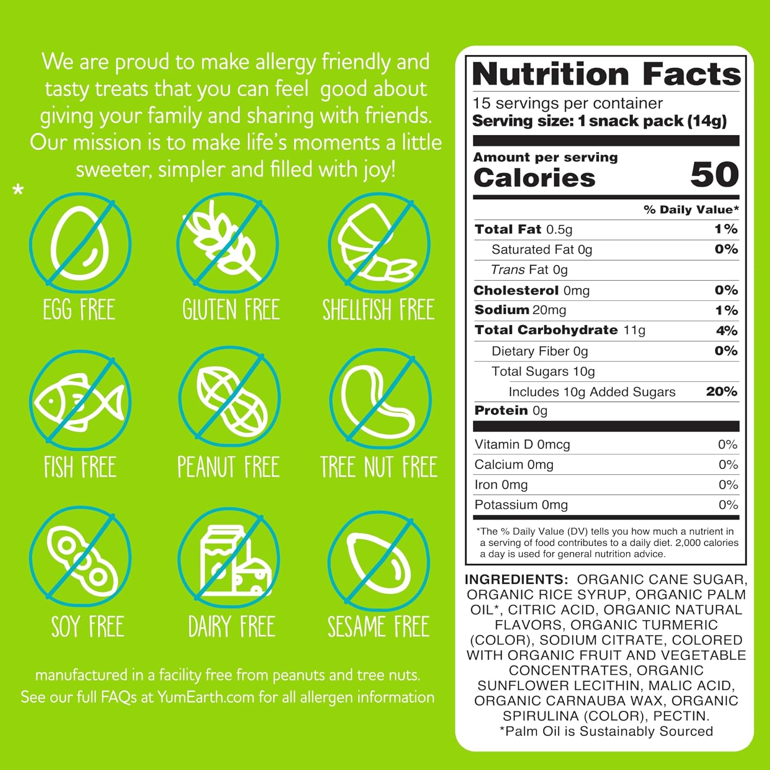 YumEarth Organic Sour Giggles Chewy Candy – Allergy Friendly, No Artificial Dyes, Non GMO, Gluten Free, Sour Fruit Flavored, Vegan Candy Snacks with No Artificial Flavors, 0.5 ounce (Box of 15)