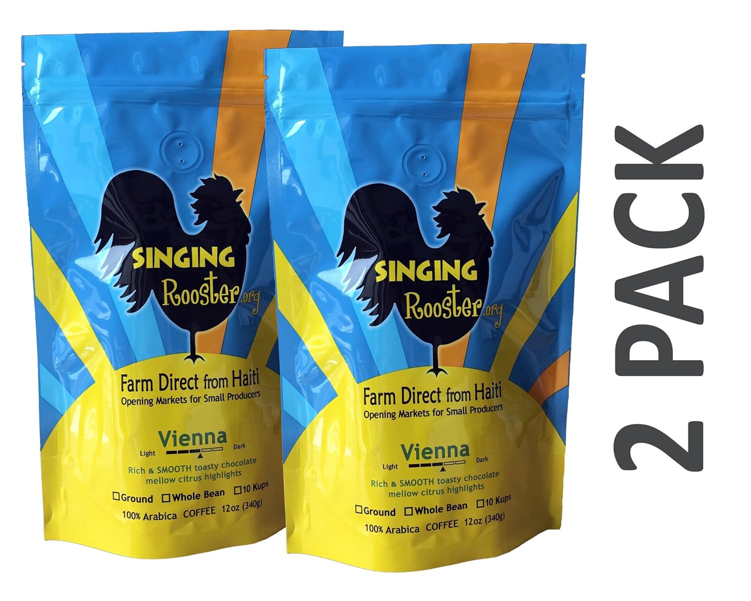 Haitian Coffee, Medium-Dark/Vienna Whole Bean, 2-pack
