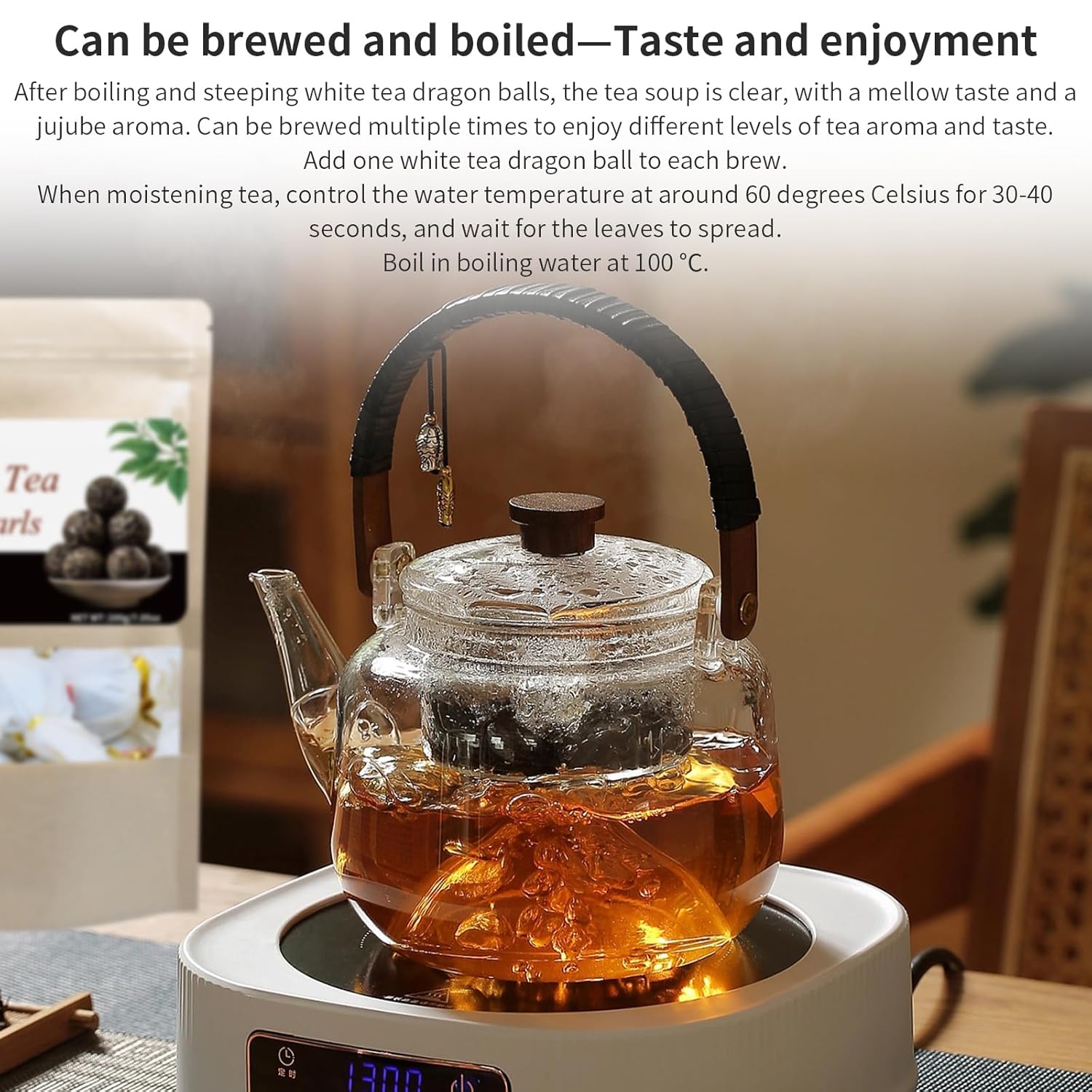 XIXICHA Dragon Pearls White Tea Dragon Ball 200g/7.05oz Aged White Tea Pearls Chinese 白茶龙珠 古树白茶龍珠