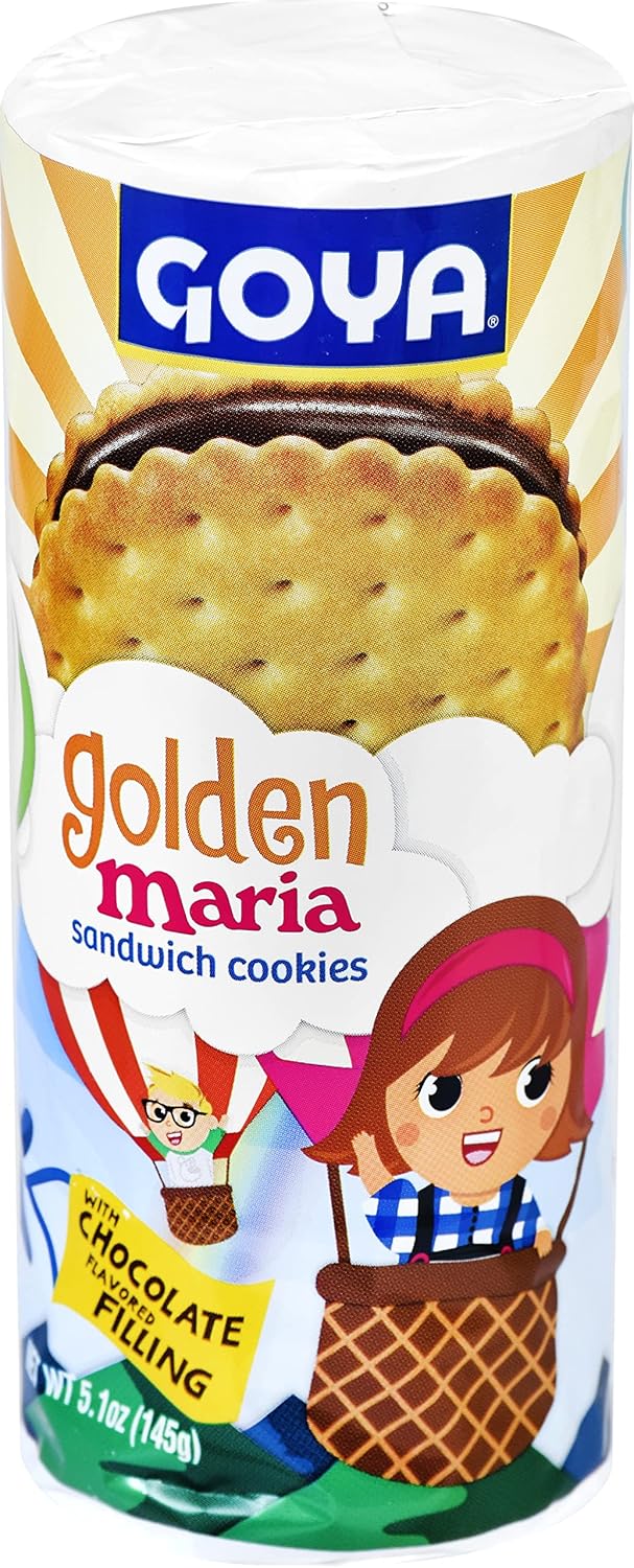 Goya Foods Golden Maria Sandwich Cookies with Chocolate Flavored Filling, 5.1 Ounce (Pack of 24)