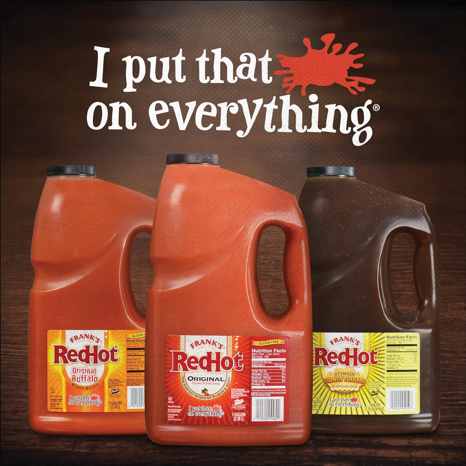 Frank's RedHot Xtra Hot Buffalo Wings Sauce, 1 gal - One Gallon Jug of Extra Hot Buffalo Wings Hot Sauce with 3x the Heat for Spicy Apps, Snacks, Sides and More