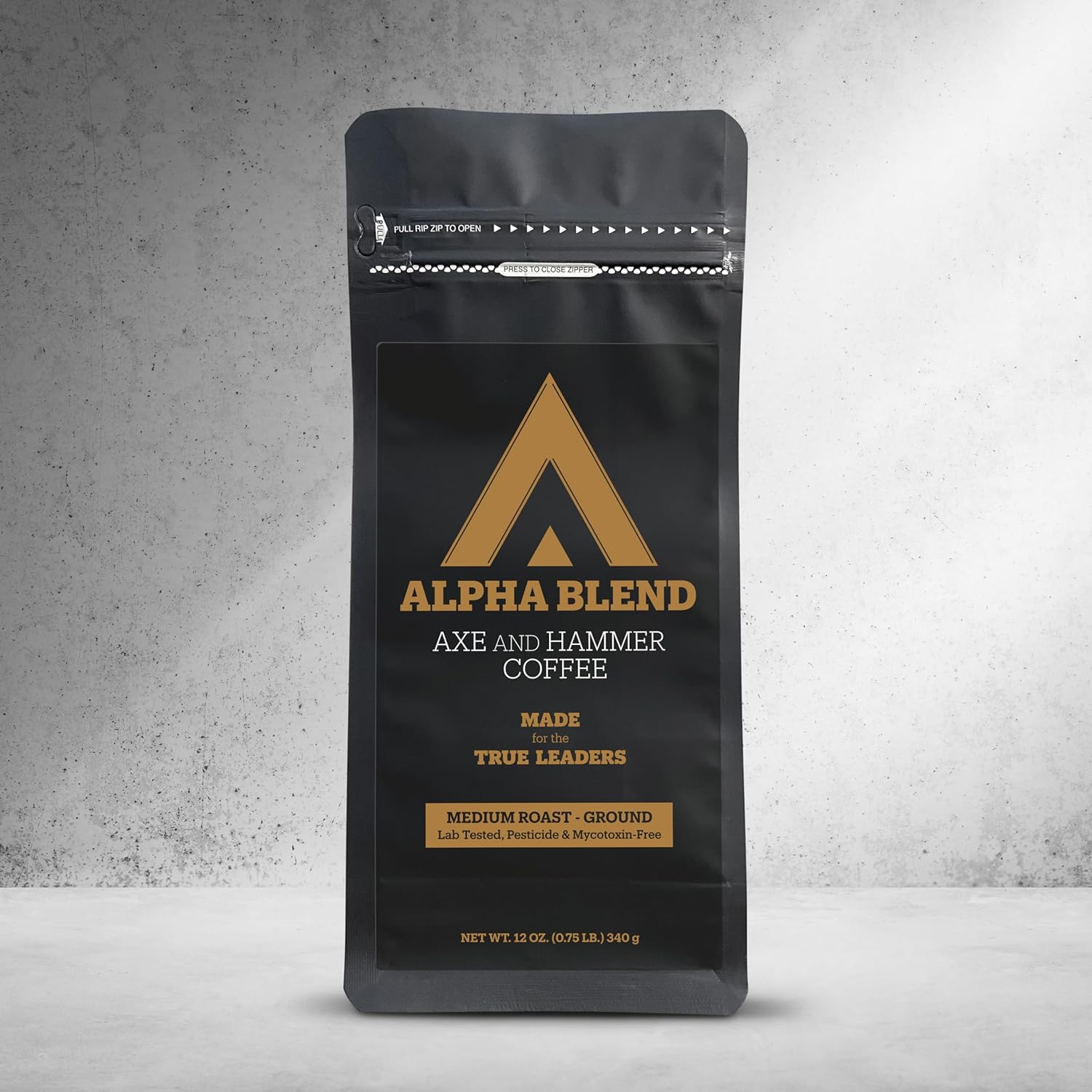 Axe and Hammer Coffee Alpha Blend, Medium Roast Ground, Premium & Intense Coffee Blend, 12 oz