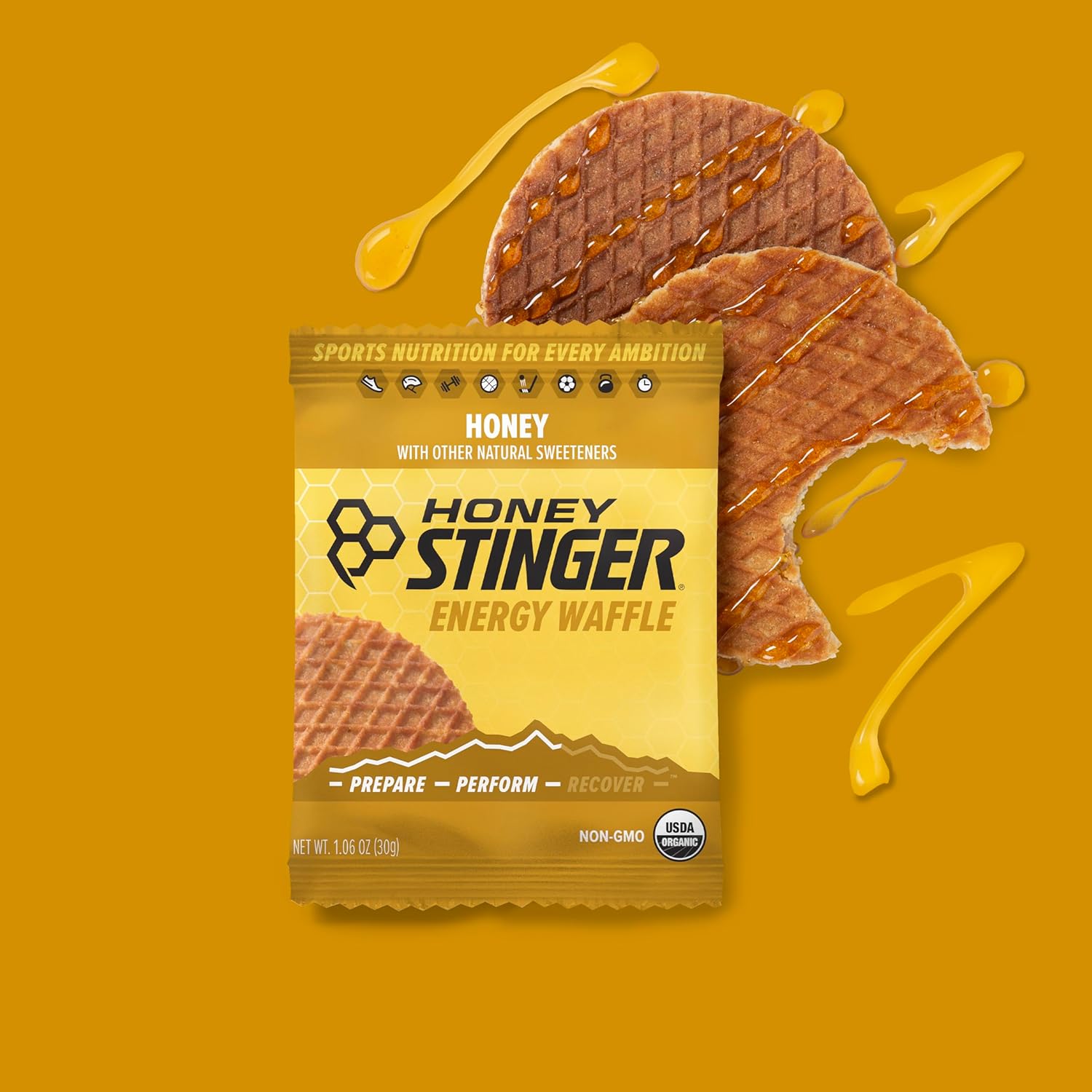 Honey Stinger Organic Waffle Variety Pack of 18 (12 Honey & 6 Vanilla Waffles), Energy Stroopwafel Snack for Exercise, Endurance & Performance, Sports Nutrition for Home & Gym, Workout Fuel