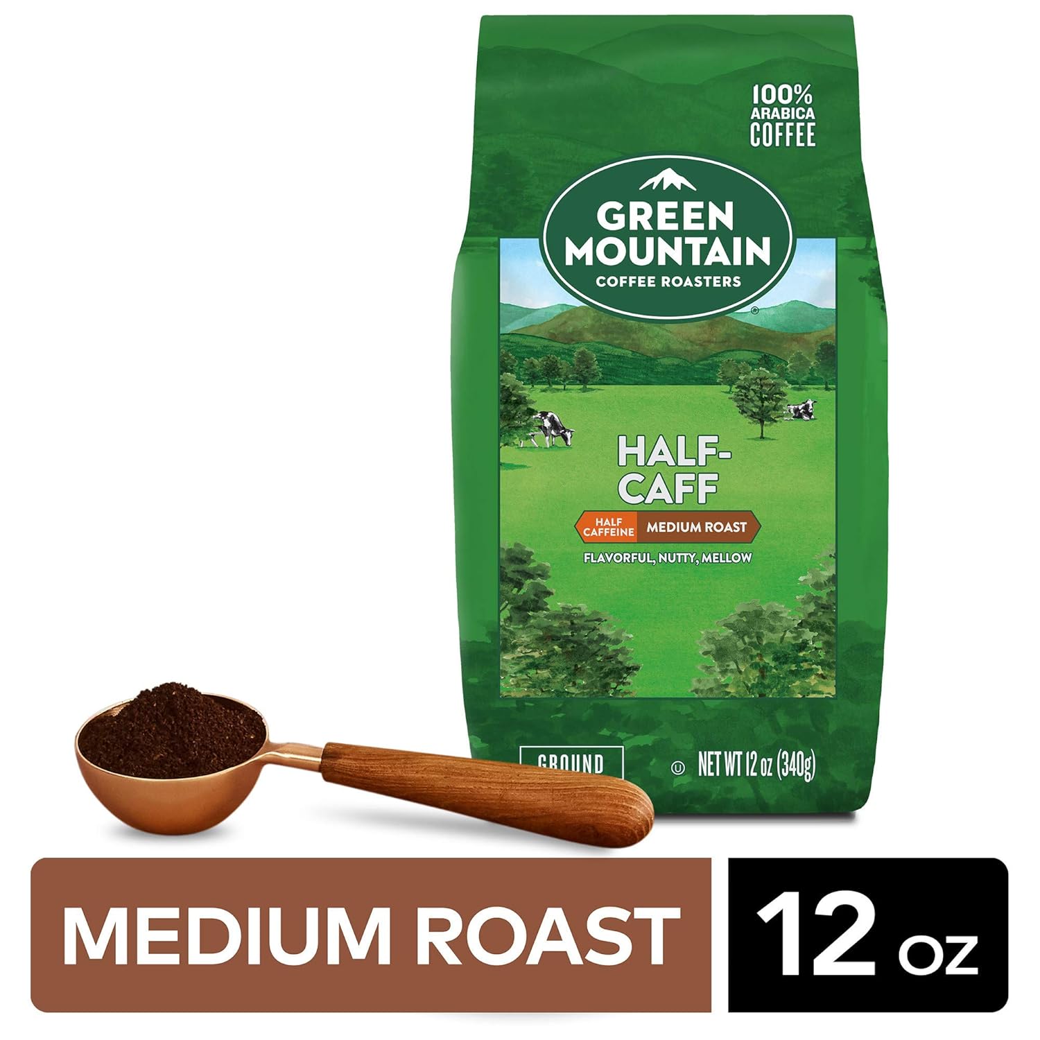 Green Mountain Coffee Roasters Half-Caff, 12 oz. Ground (Pack of 2)