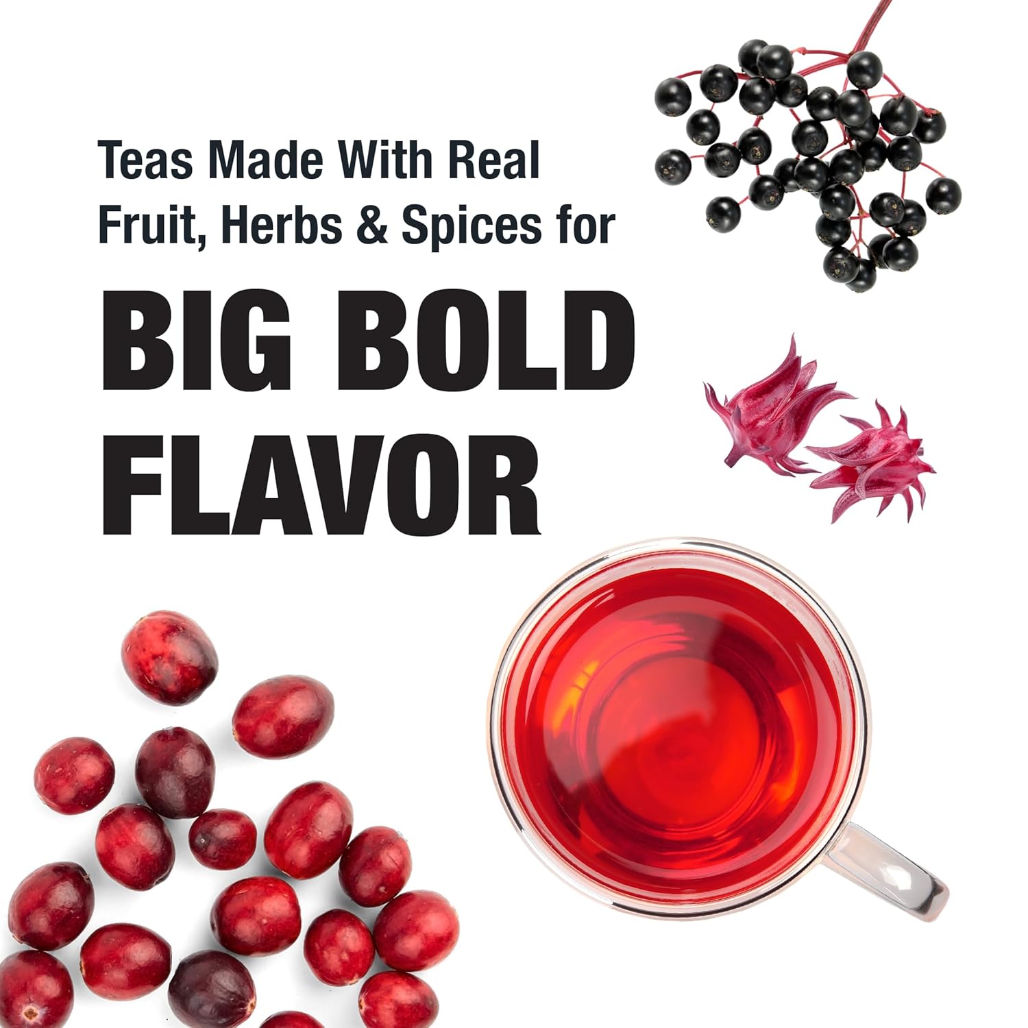 Tiesta Tea - Cranberry Hibiscus Rooibos Tea | Fireberry | Loose Leaf | Herbal Blend with Hibiscus, Cranberry, Currants & Rooibos | Enjoy Hot or Iced | 1.7oz Resealable Pouch, 25 Cups