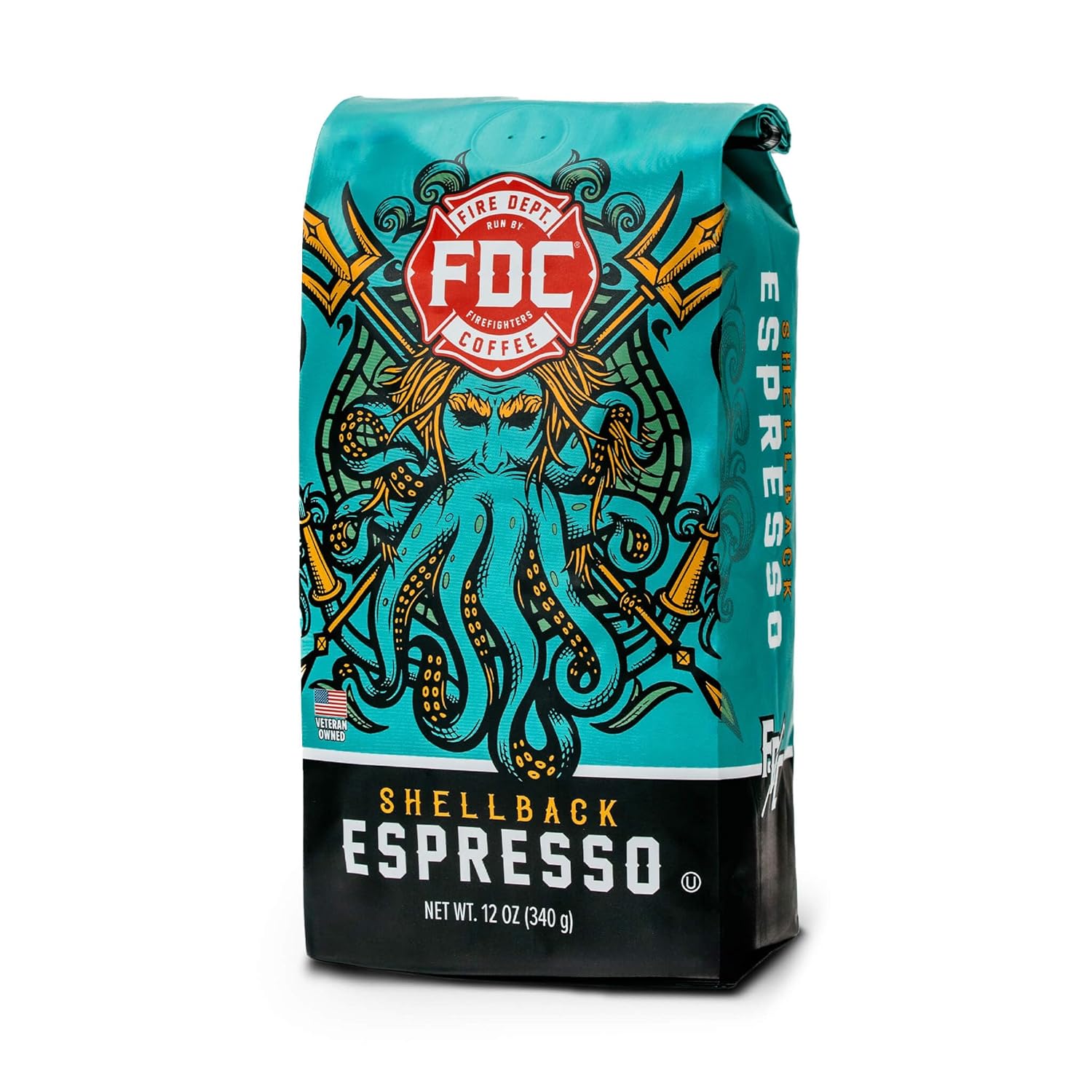Fire Department Coffee - Veteran Owned - Shellback Espresso & Skull Crushing Espresso Ground Coffee Bundle - Roasted in the USA - Handcrafted Coffee - 2x12 oz Bags