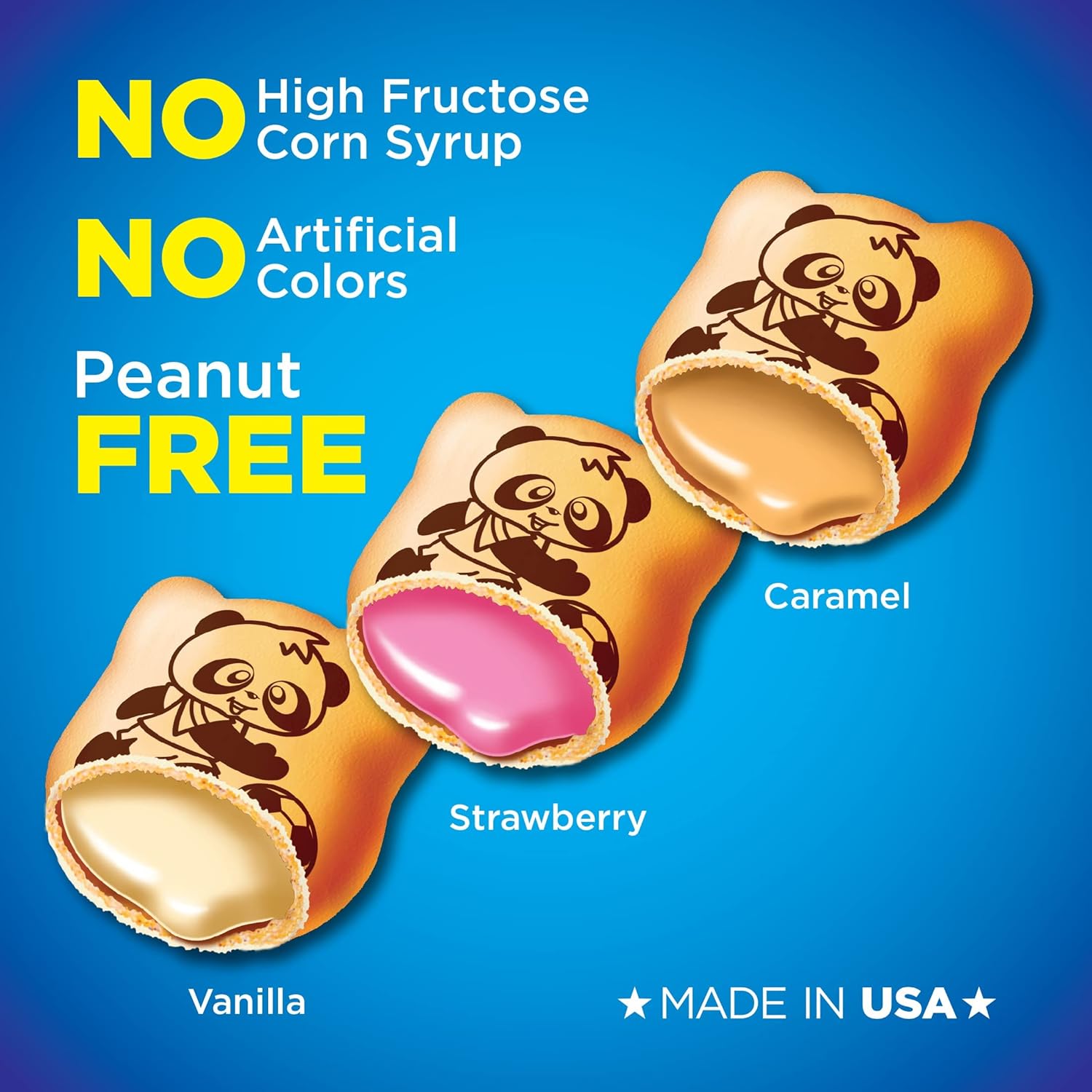 MEIJI Hello Panda Cookies, Strawberry Crème Filled - 2.1 oz, Pack of 10 - Bite Sized Cookies with Fun Panda Sports