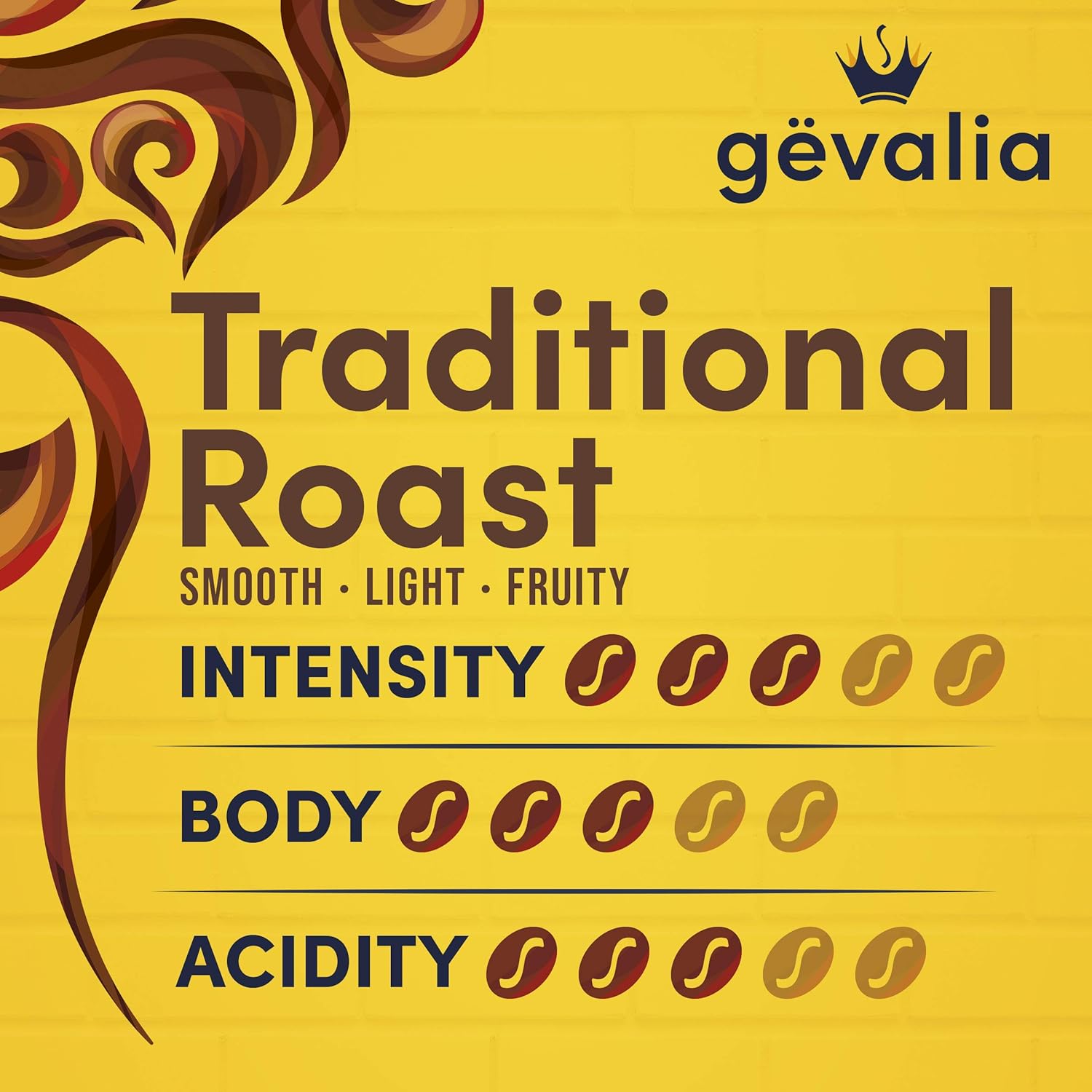 Gevalia Traditional Mild Roast Ground Coffee (12 oz Bag) (Pack of 6)