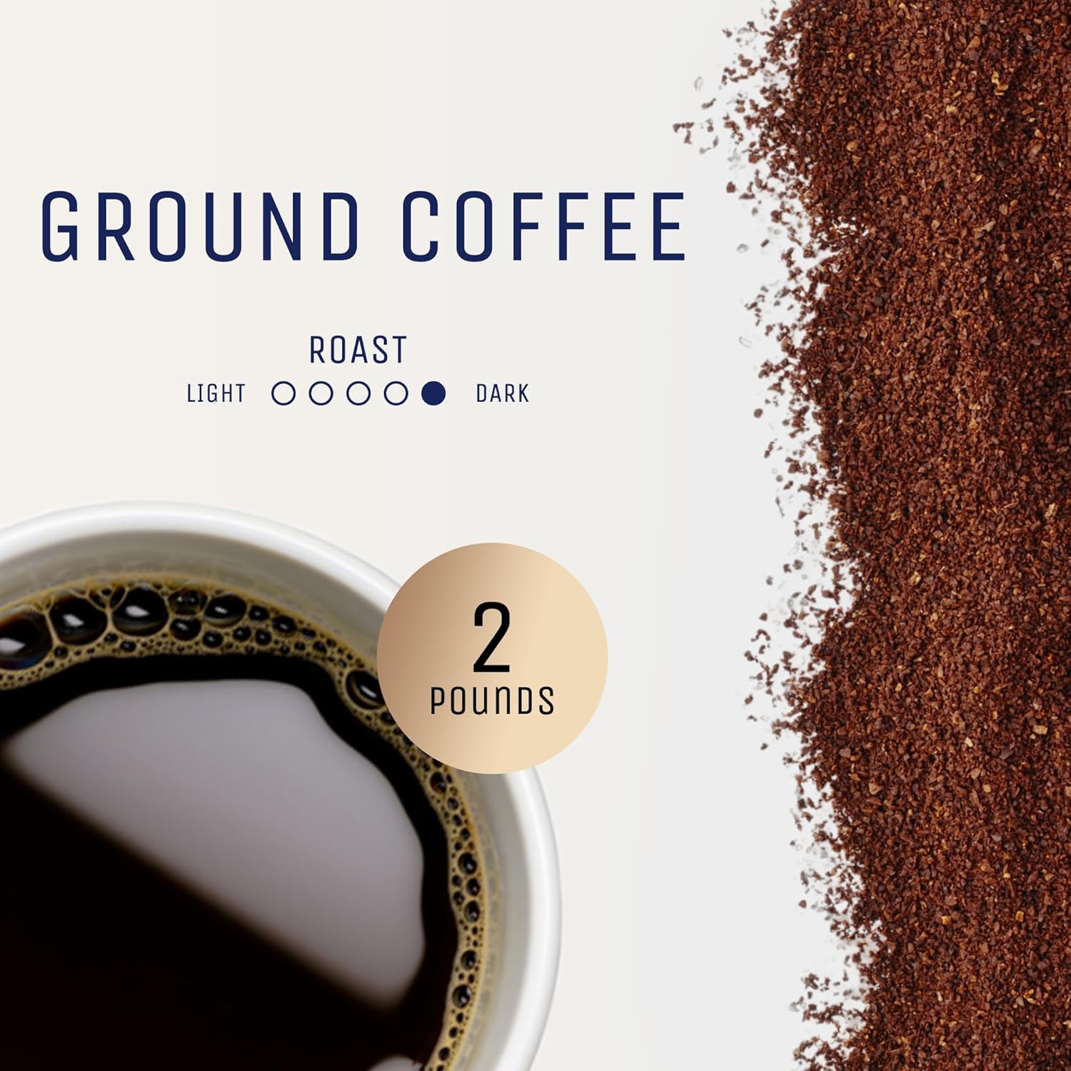 Marquis - French Roast Ground Coffee, Rich and Bold Blend of Colombian and Guatemalan Ground Coffee, Fresh and Smoky Dark Roast Coffee, Premium French Roast Coffee Ground, 2 lb
