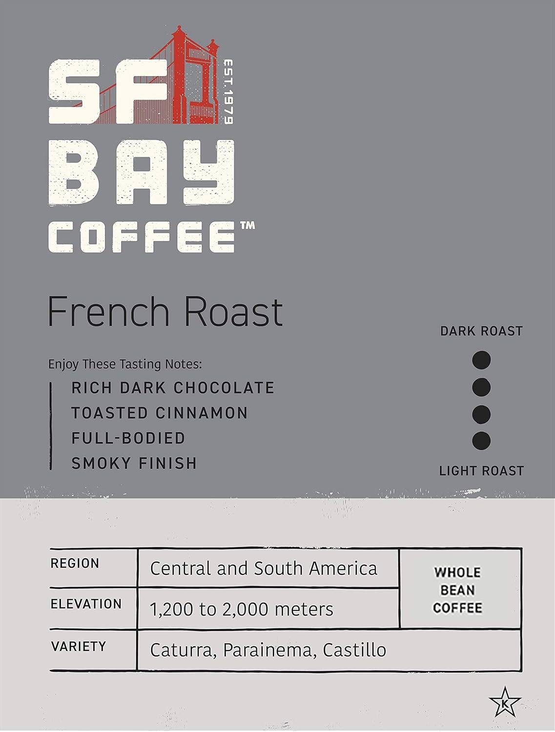 San Francisco Bay Whole Bean Coffee French Roast (2lb Bag) and Fog Chaser (2lb Bag) Coffee Bundle