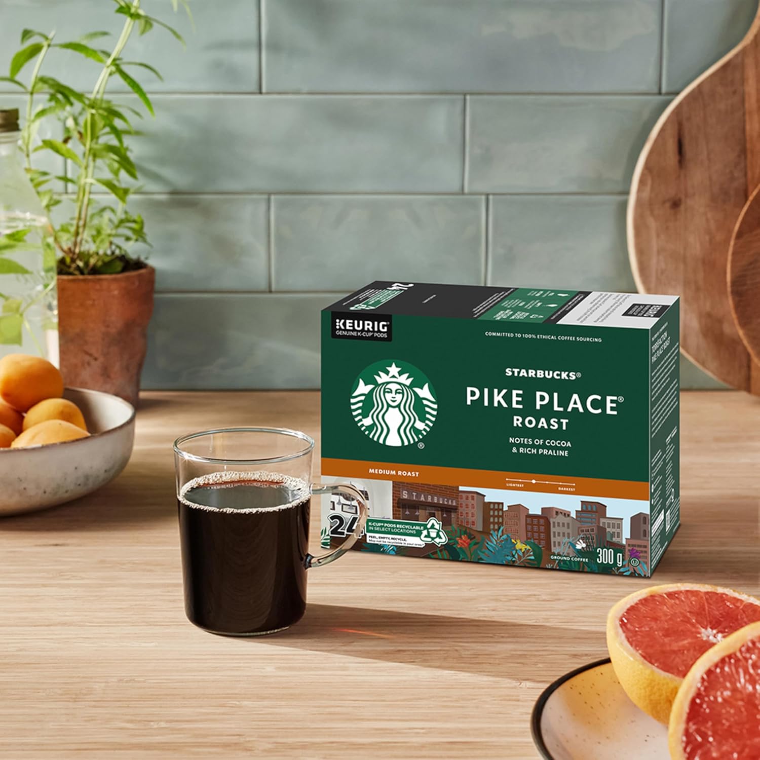 Starbucks Medium Roast K-Cup Coffee Pods — House Blend for Keurig Brewers — 1 box (10 pods)