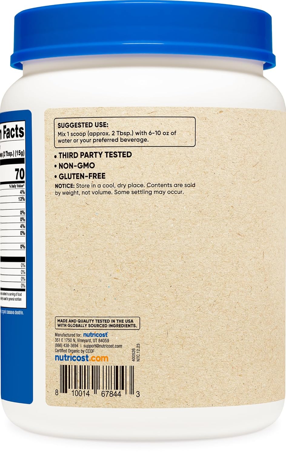 Nutricost Organic Coconut Milk Powder 2LBS - Non-GMO, Certified Organic Coconut Milk Powder