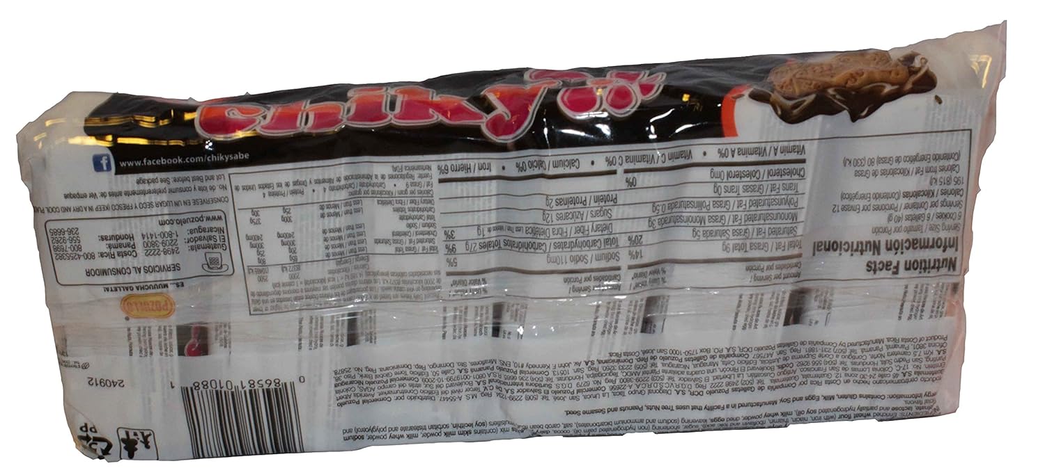 Pozuelo Chiky 16.9oz Cream Covered Cookies From Costa Rica (Pack of 3) (Chocolate)