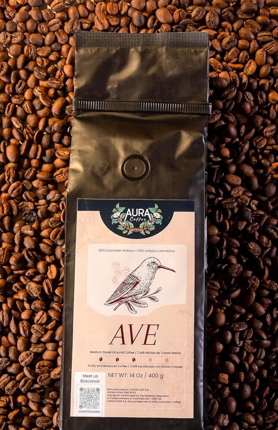 Aura Coffee Ave, Medium Roast Ground Coffee, 14 oz