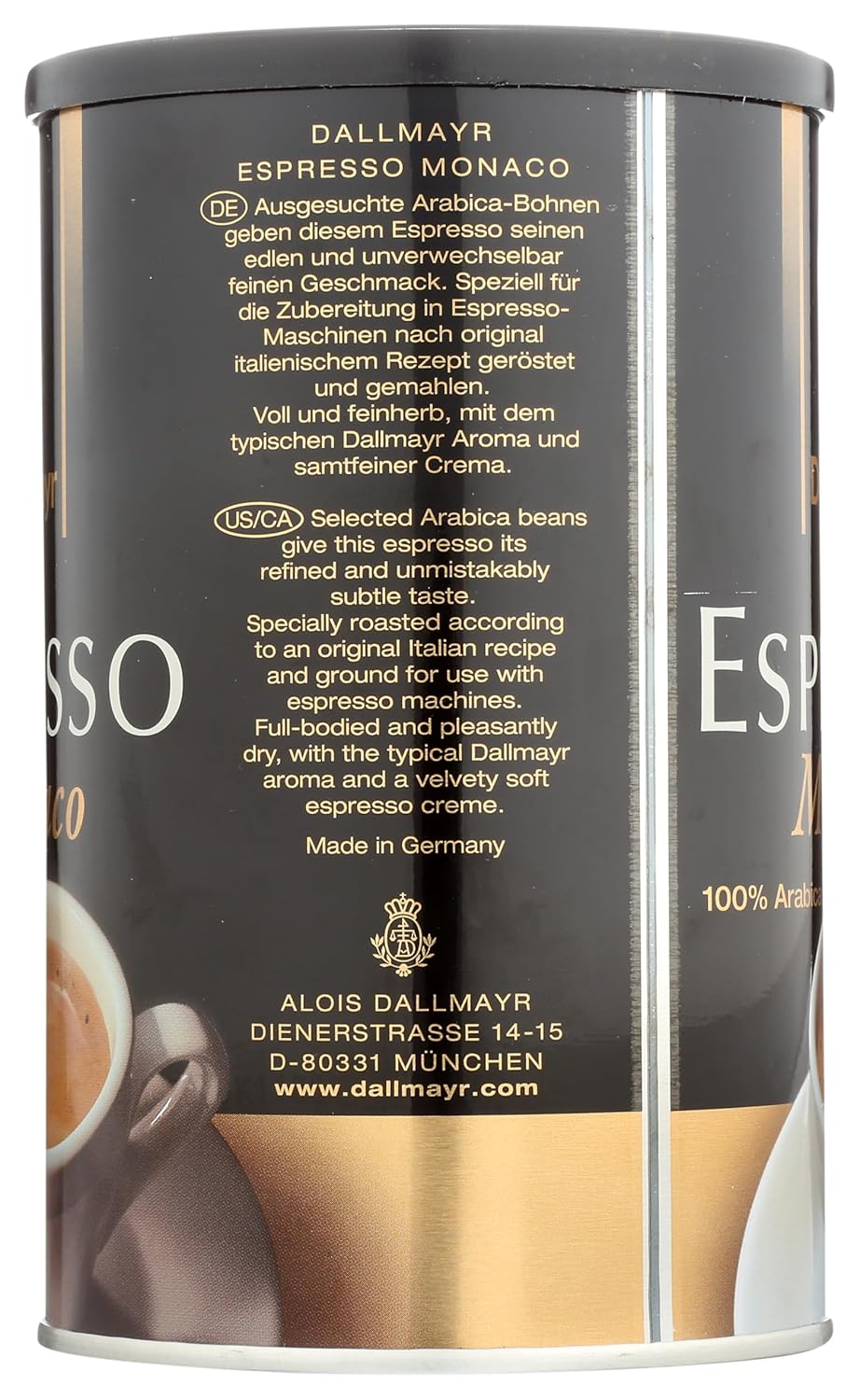Dallmayr Espresso Coffee (Typ Monaco) - Ground - 7 oz