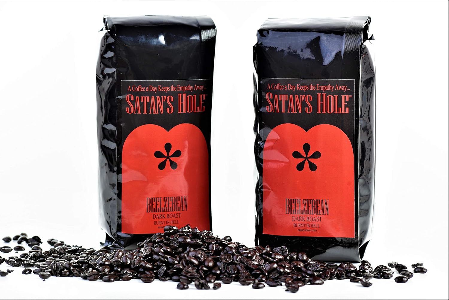 Satan’s Hole Beelzebean Dark Roast Coffee, Under-World's BEST Coffee, Fair Trade, Organic, 16 Ounce, Ground for Drip, Devilishly Delicious, Unscrupulously Dark, Wake the Hell up!