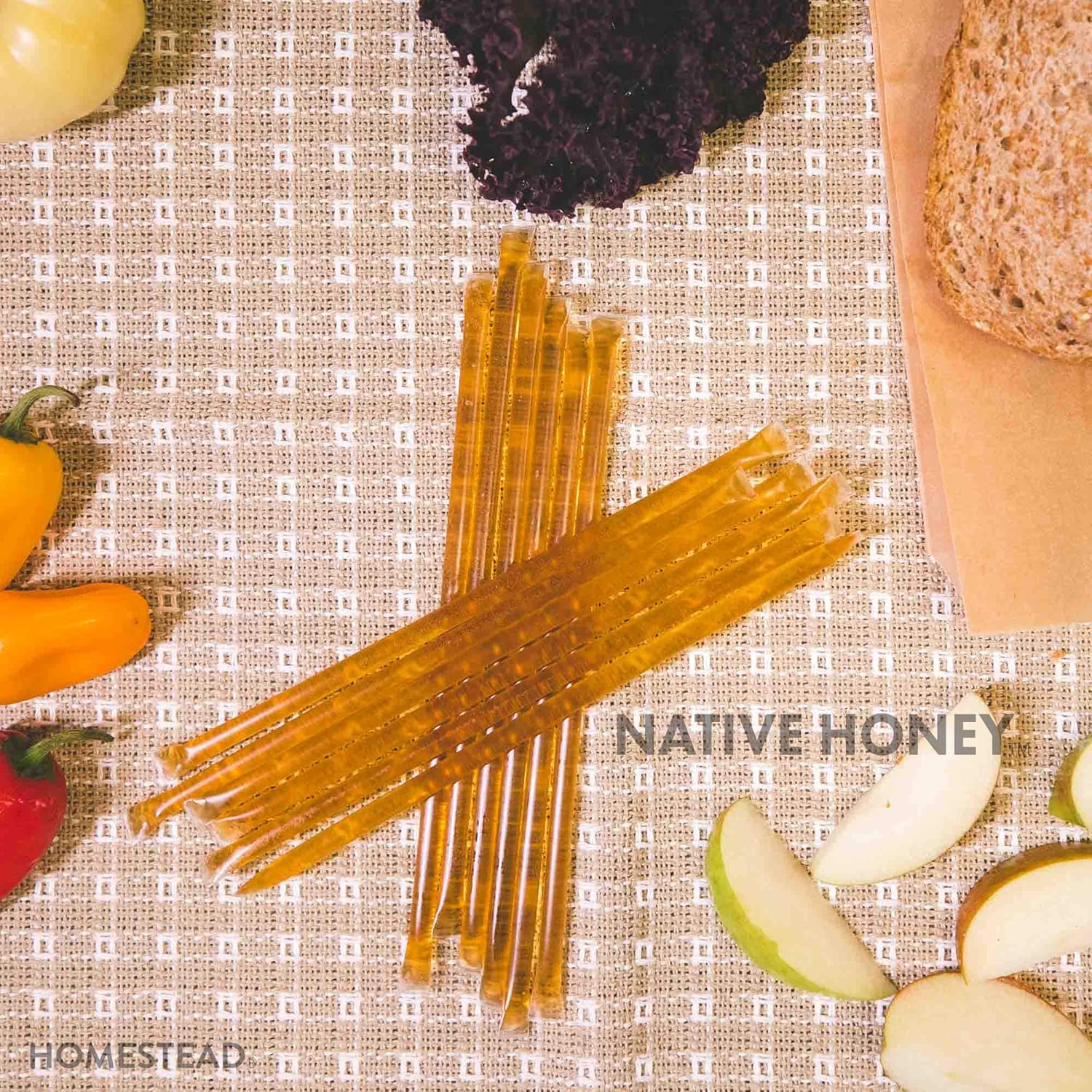 Fluid Movement 100-Count Native Honey Sticks - Individually Wrapped for Tea, Snacks, Stirring Bliss, Featuring Pure Clover Raw Honey - Ideal for Candy Lovers, Bee Enthusiasts, and Thoughtful Gifting