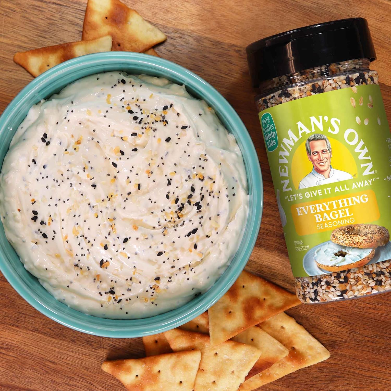 Newman's Own Everything Bagel Seasoning; Perfect Spices for Wraps, Eggs and Potato Salads; No MSG, Gluten Free; Kosher; 7.91 Oz. Bottle
