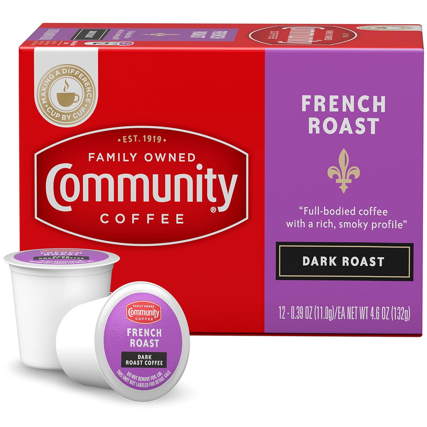 Community Coffee Breakfast Blend, Medium Roast, Single-Serve Keurig K-Cup Pods, 32 Count (Pack of 4)