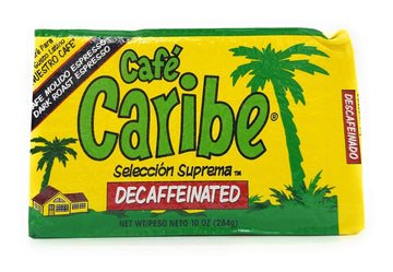 Cafe Caribe Decaffeinated Latin Flavor Inspired Dark Roasted Espresso Blend Coffee Brick - 10 Ounce
