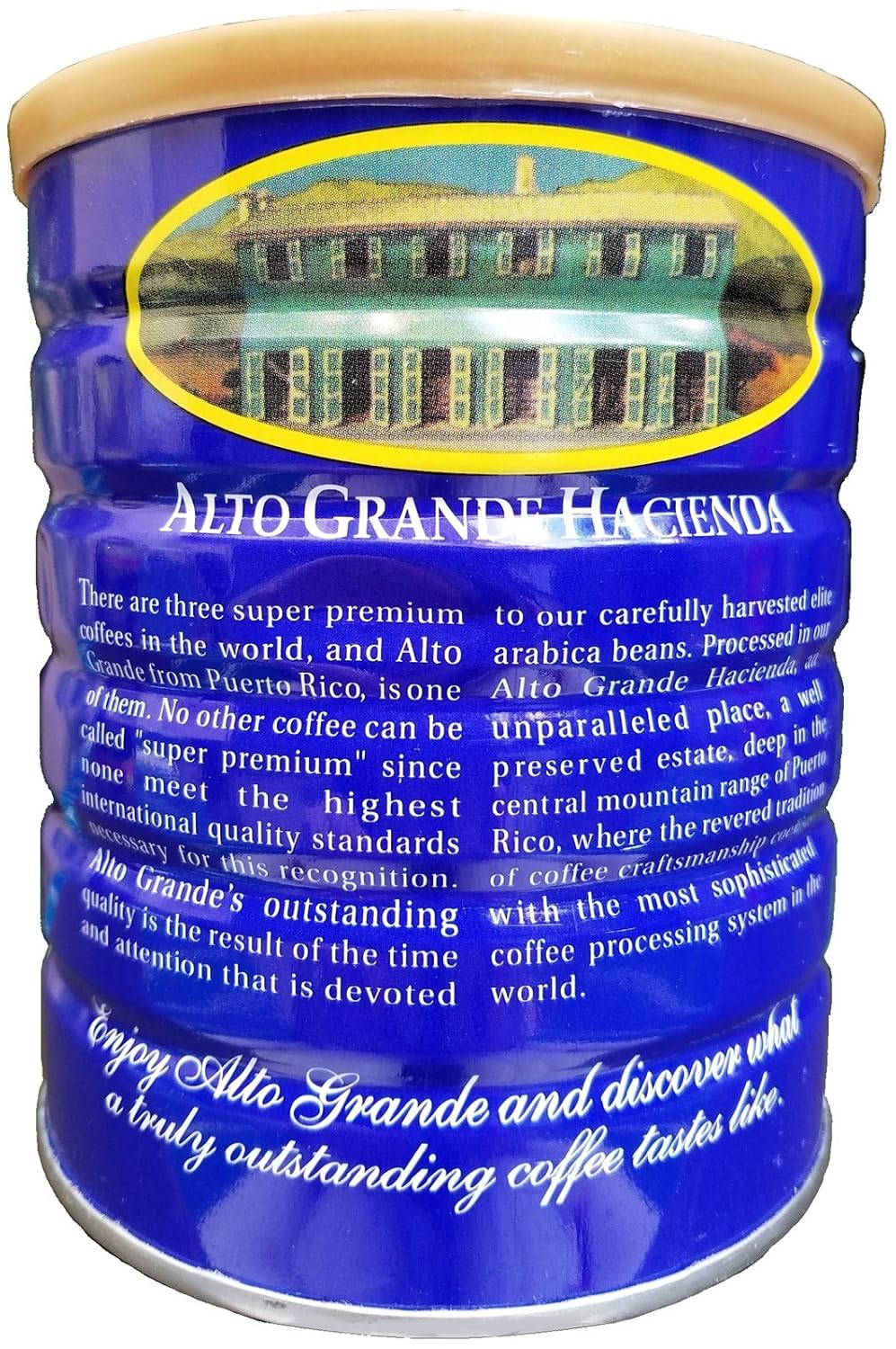 Alto Grande Super Premium Coffee Ground, Single Origin, Puerto Rico, 8.8 Ounce Canister