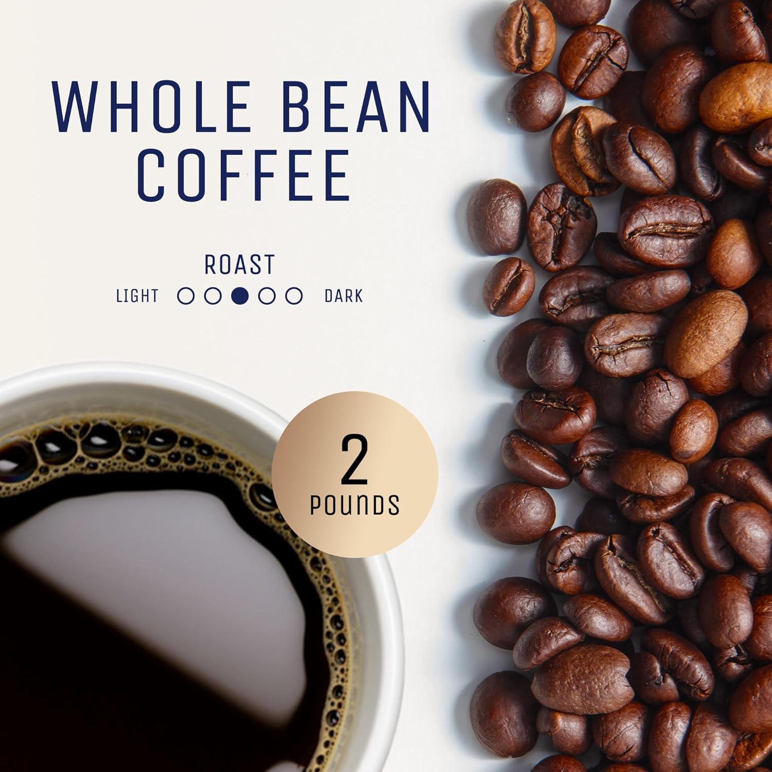 Marquis - Euro-Processed Decaf Coffee, Rich Colombian Coffee, Fresh Decaffeinated with Heady Aroma, Premium Medium Roast Whole Bean, 2 lb