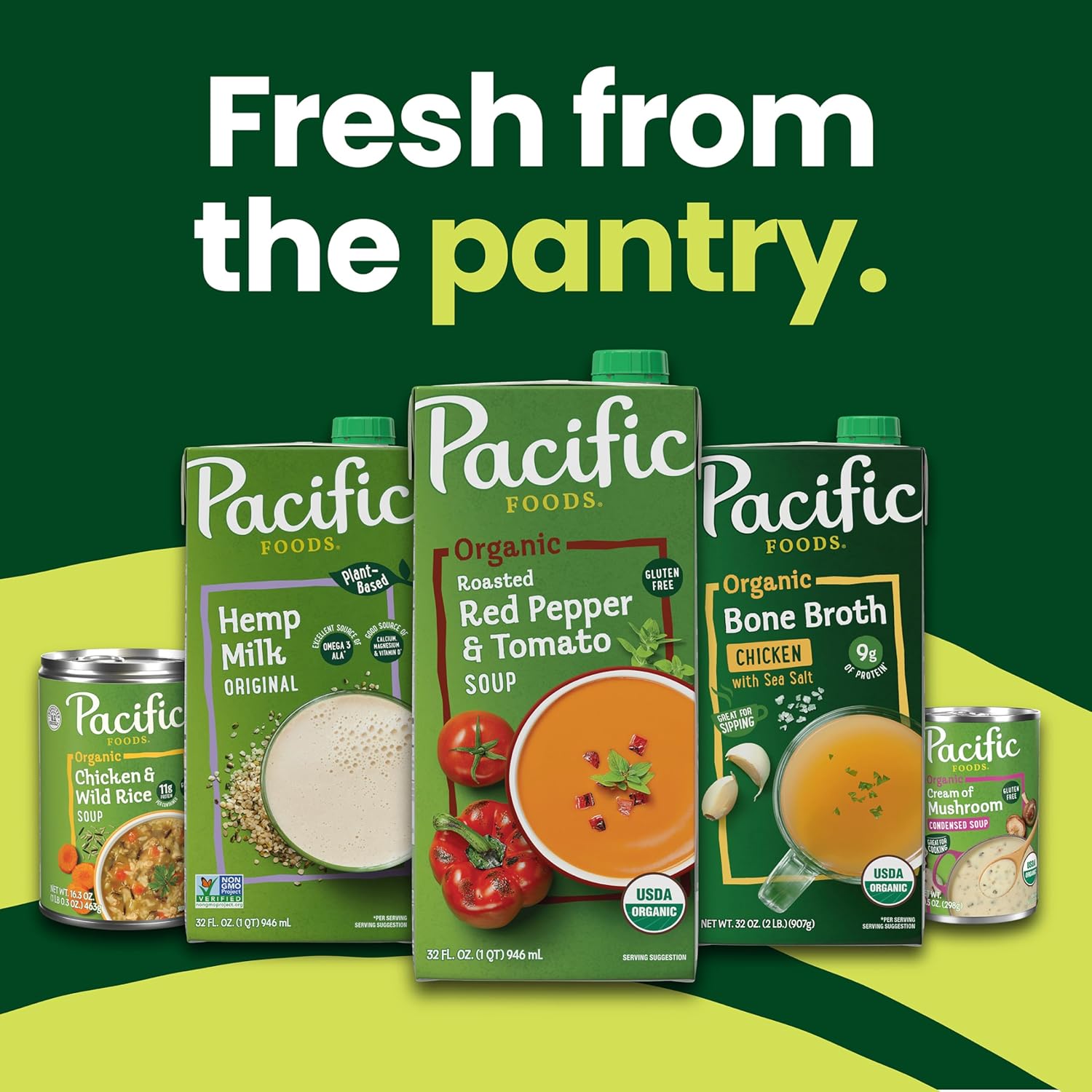 Pacific Foods Organic Butternut Squash Soup, Plant Based Light Sodium Soup, 32 oz Carton