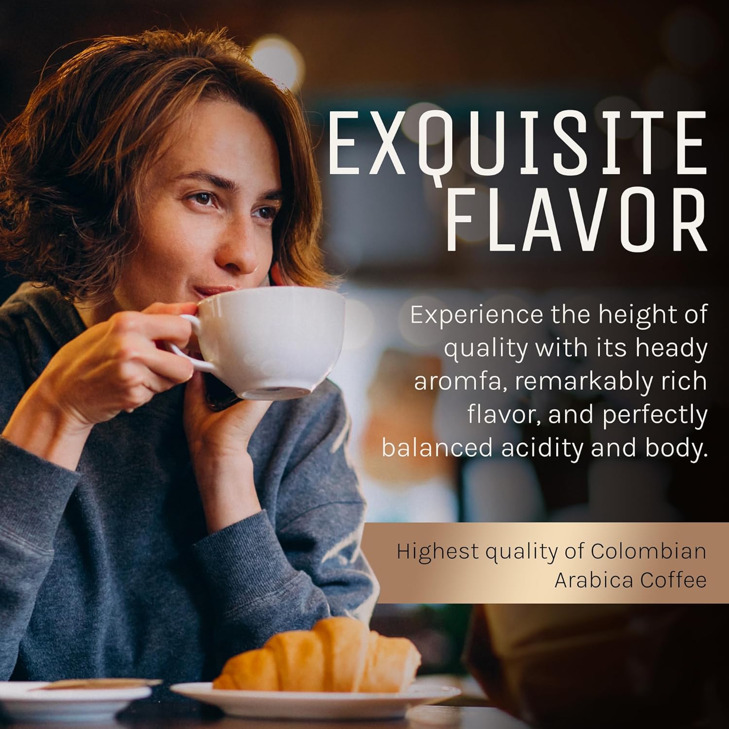 Marquis - Euro-Processed Decaf Coffee, Rich Colombian Coffee, Fresh Decaffeinated with Heady Aroma, Premium Medium Roast Whole Bean, 2 lb