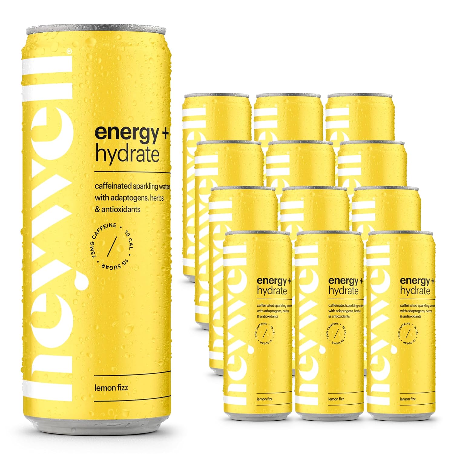 Heywell Sparkling Adaptogenic Water, Variety Pack 12 Fluid Ounce (Pack of 12) Includes - Lime, Grapefruit, Orange Mango, Strawberry Lemon - Calm Drink, Sparkling Drink