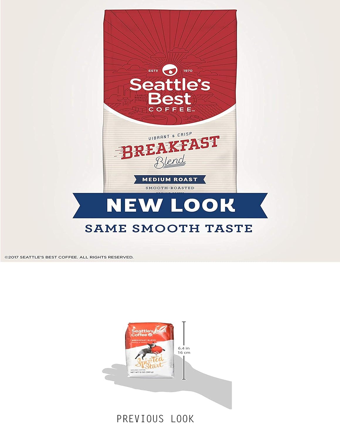 Seattle’s Best Coffee Breakfast Blend Medium Roast Ground Coffee, 12-Ounce Pack of 2