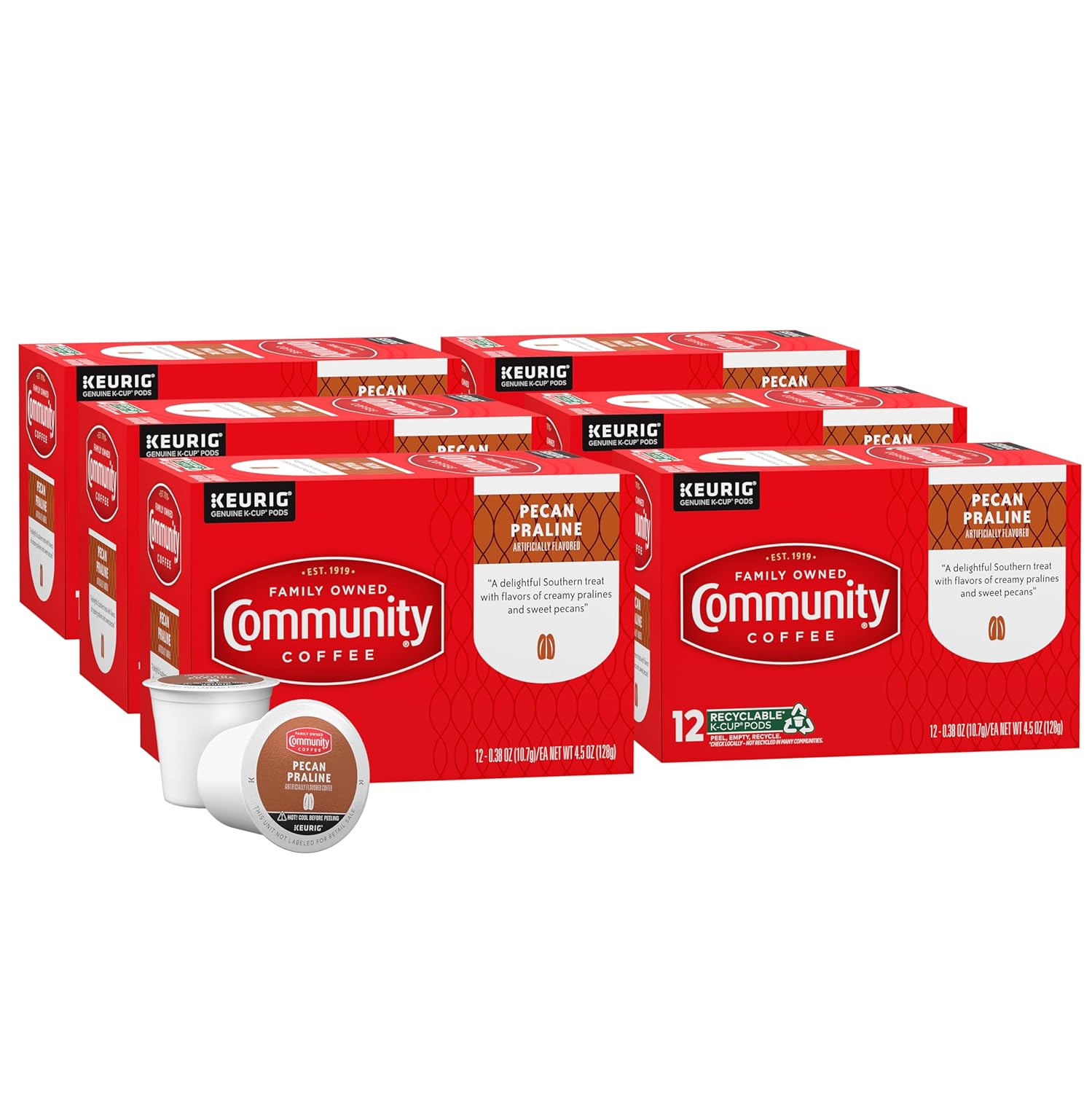 Community Coffee Breakfast Blend, Medium Roast, Single-Serve Keurig K-Cup Pods, 32 Count (Pack of 4)