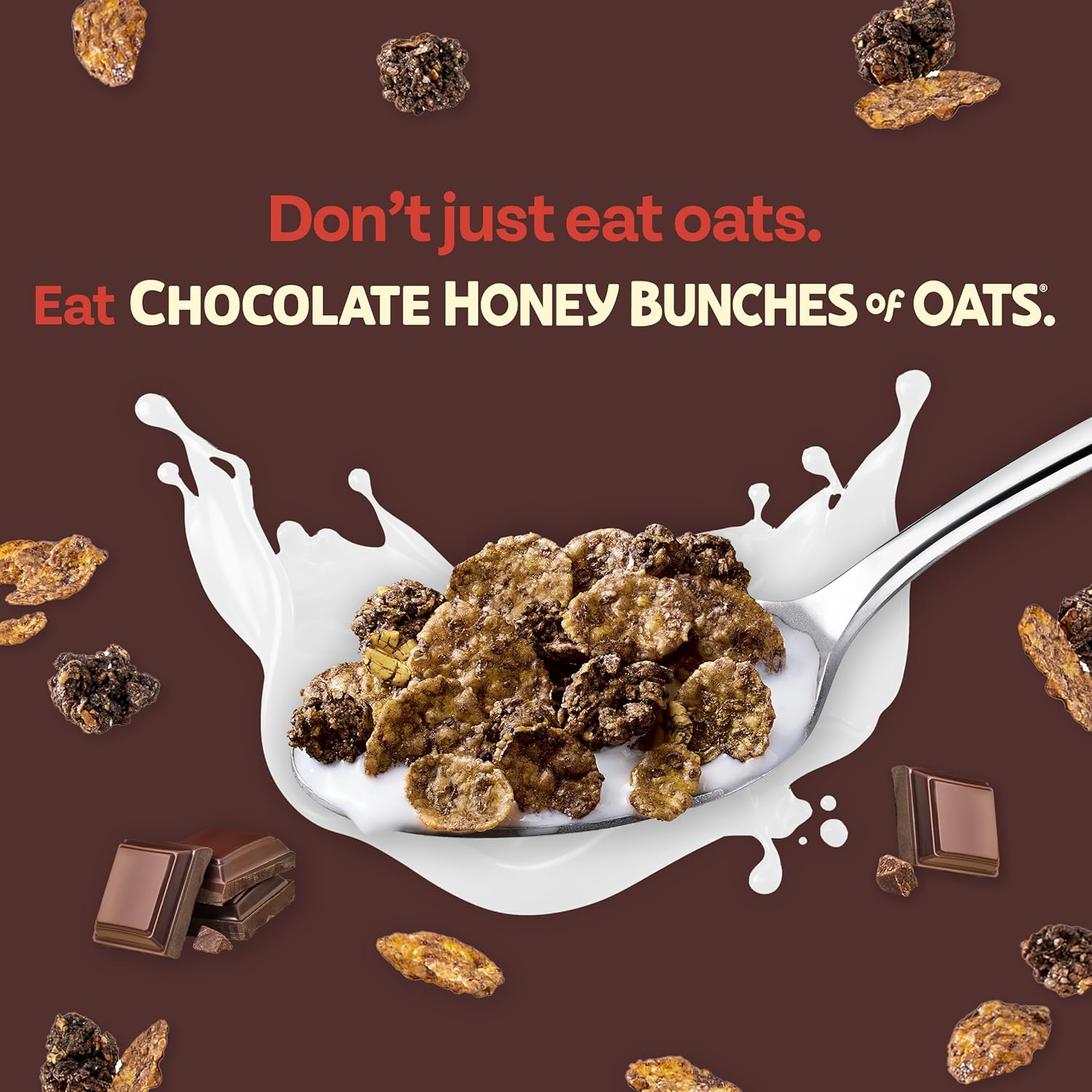 Post Honey Bunches of Oats Chocolate, Made with Whole Grain Cereal, Breakfast Cereal, 12oz Box