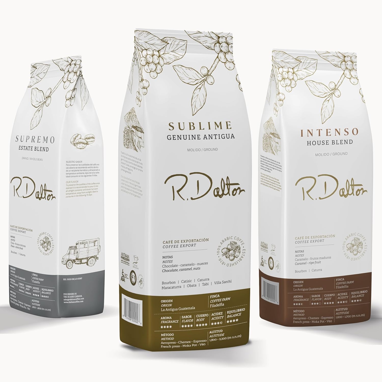 R. Dalton Coffee - Ground Coffee - Medium roast - Discover your perfect blend - 3 Premium ground Export Quality coffee