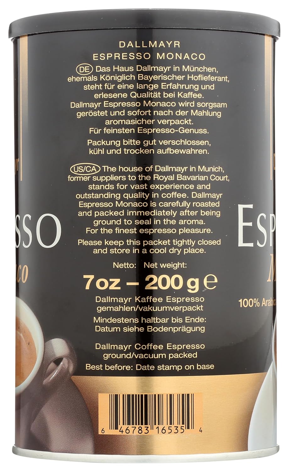 Dallmayr Espresso Coffee (Typ Monaco) - Ground - 7 oz