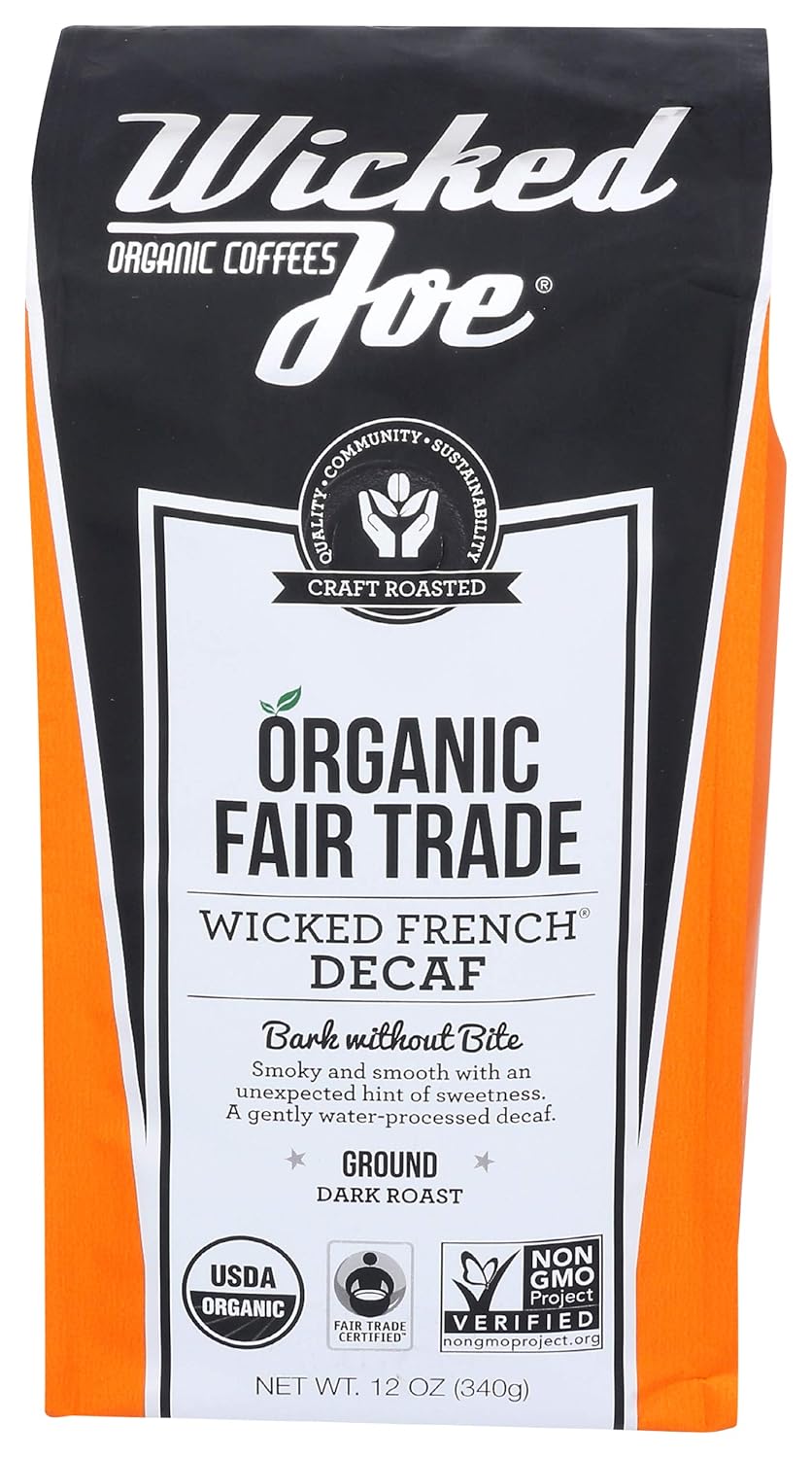 Wicked Joe Organic Coffee French Decaf Ground, Coffee, 12 Oz