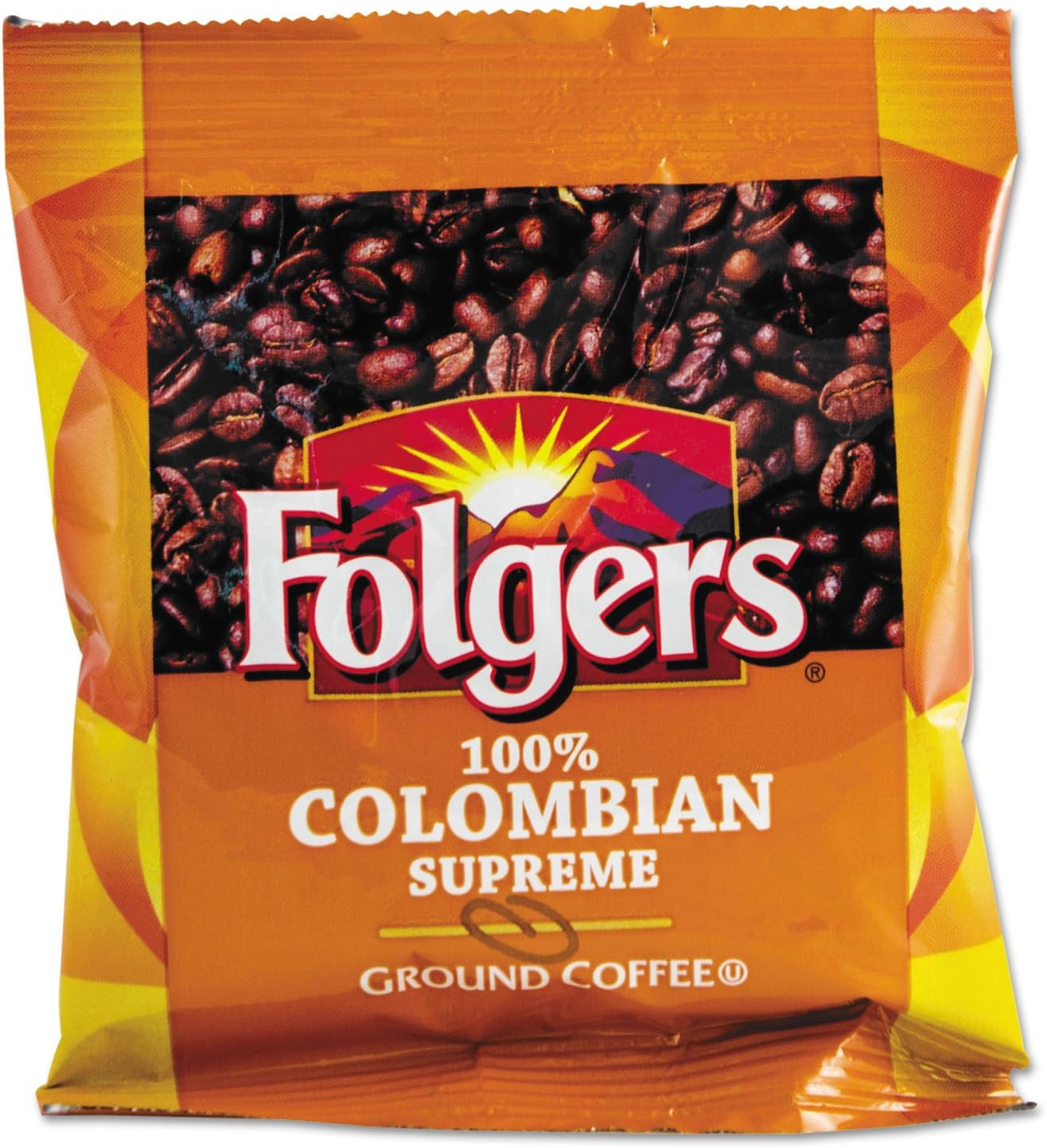 Folgers 06451 Coffee, 100% Colombian, Ground, 1.75oz Fraction Pack, 42/Carton