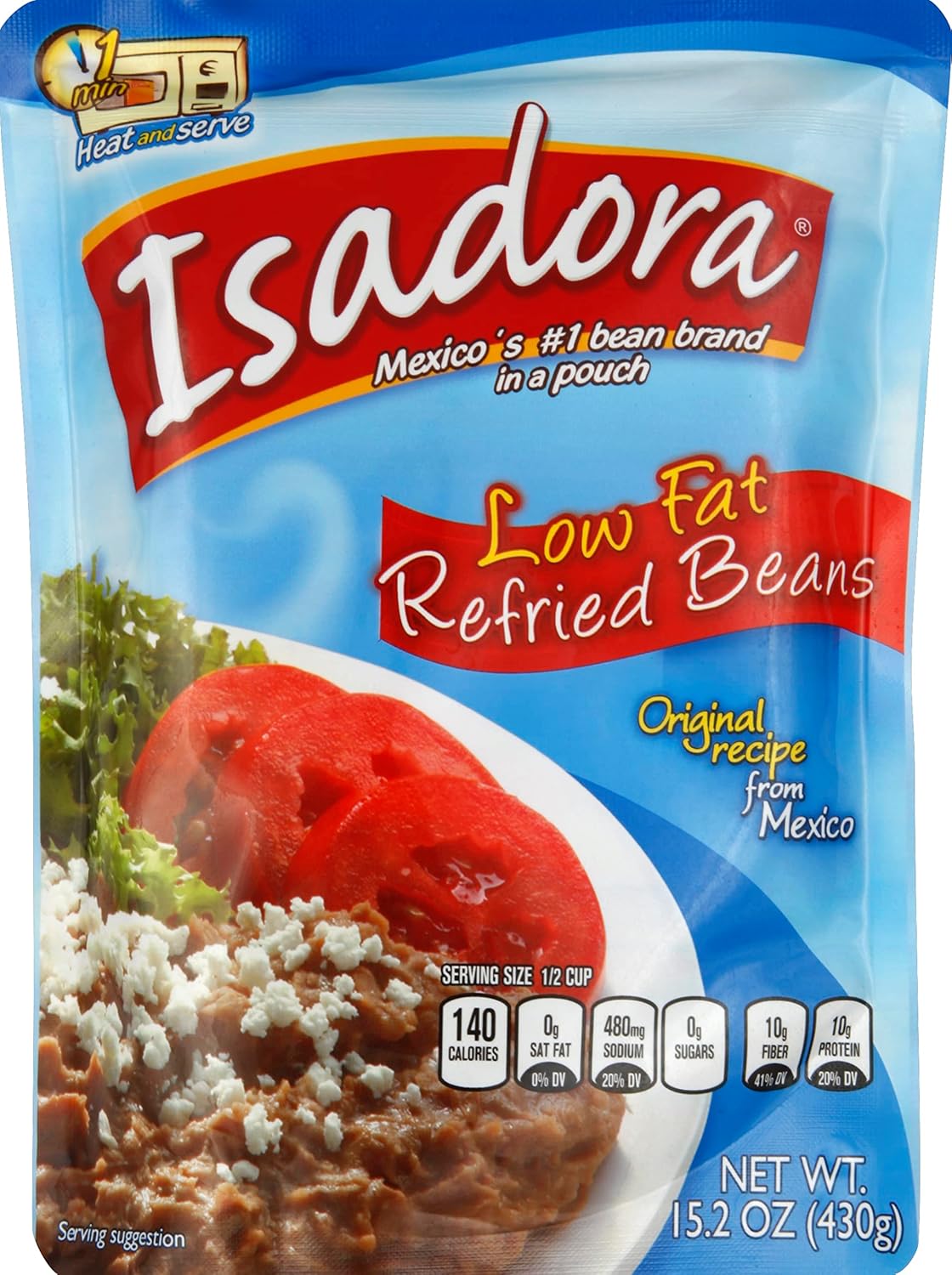 Isadora Refried Beans, Low Fat, 15.2 Ounce