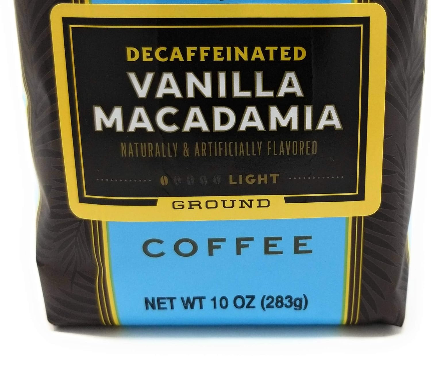 Lion Coffee, Swiss Water DECAF, Vanilla Macadamia Flavor, Light Roast, Ground, 10 Ounce Bag
