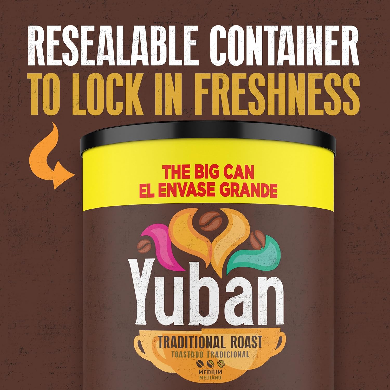 Yuban Traditional Medium Roast Ground Coffee, The Big Can, 33.4 oz Canister