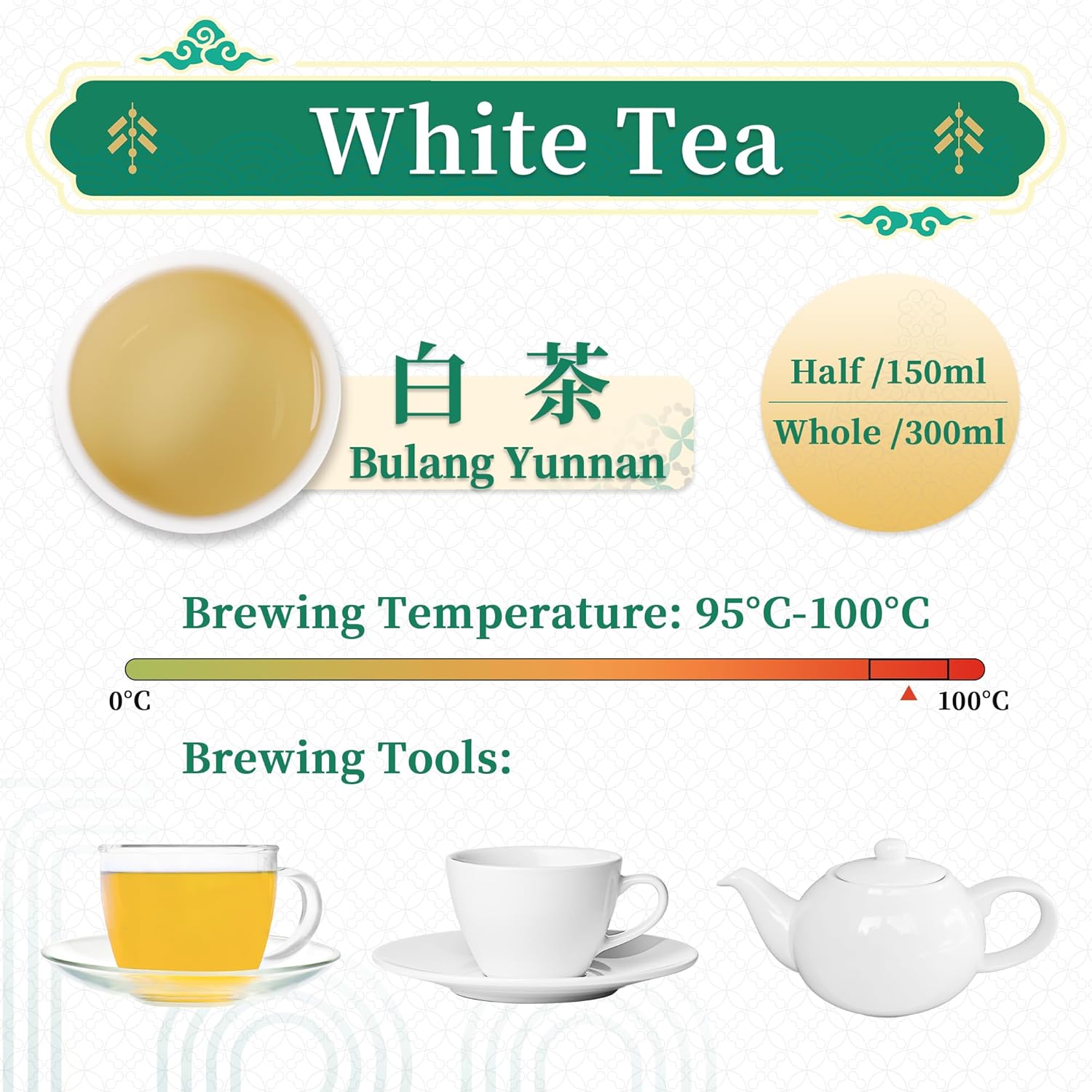 China Yunnan Old Tree White Tea, Premium Organic White Tea, Chinese Tea Gift 12 * 5g