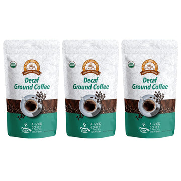 Alex's Low Acid Organic Coffee 12oz Bag (Pack of 3) (Fresh Ground Decaf)