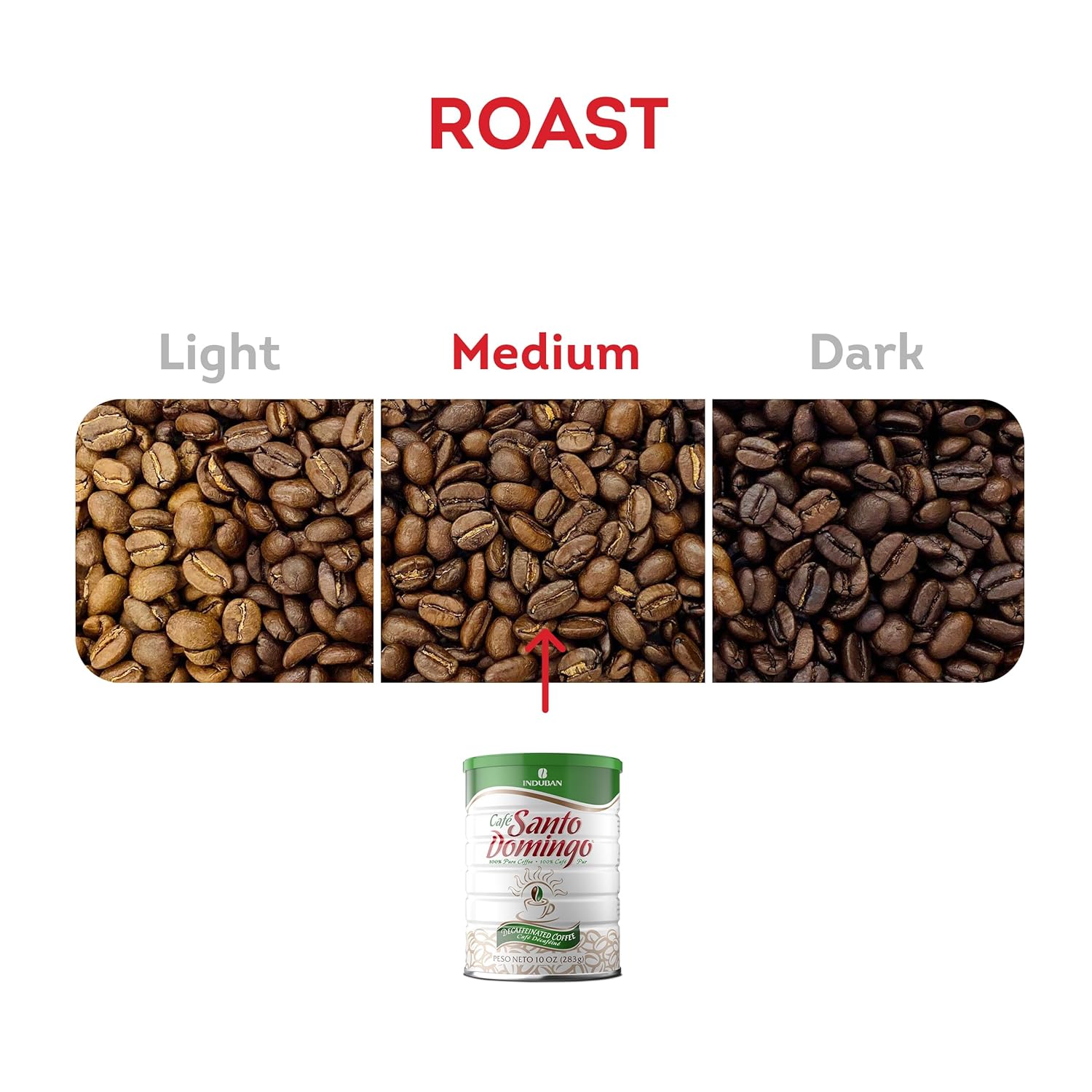 Café Santo Domingo Decaf, 10 oz Can, Ground Coffee, Medium Roast - Product from the Dominican Republic (Pack of 2)