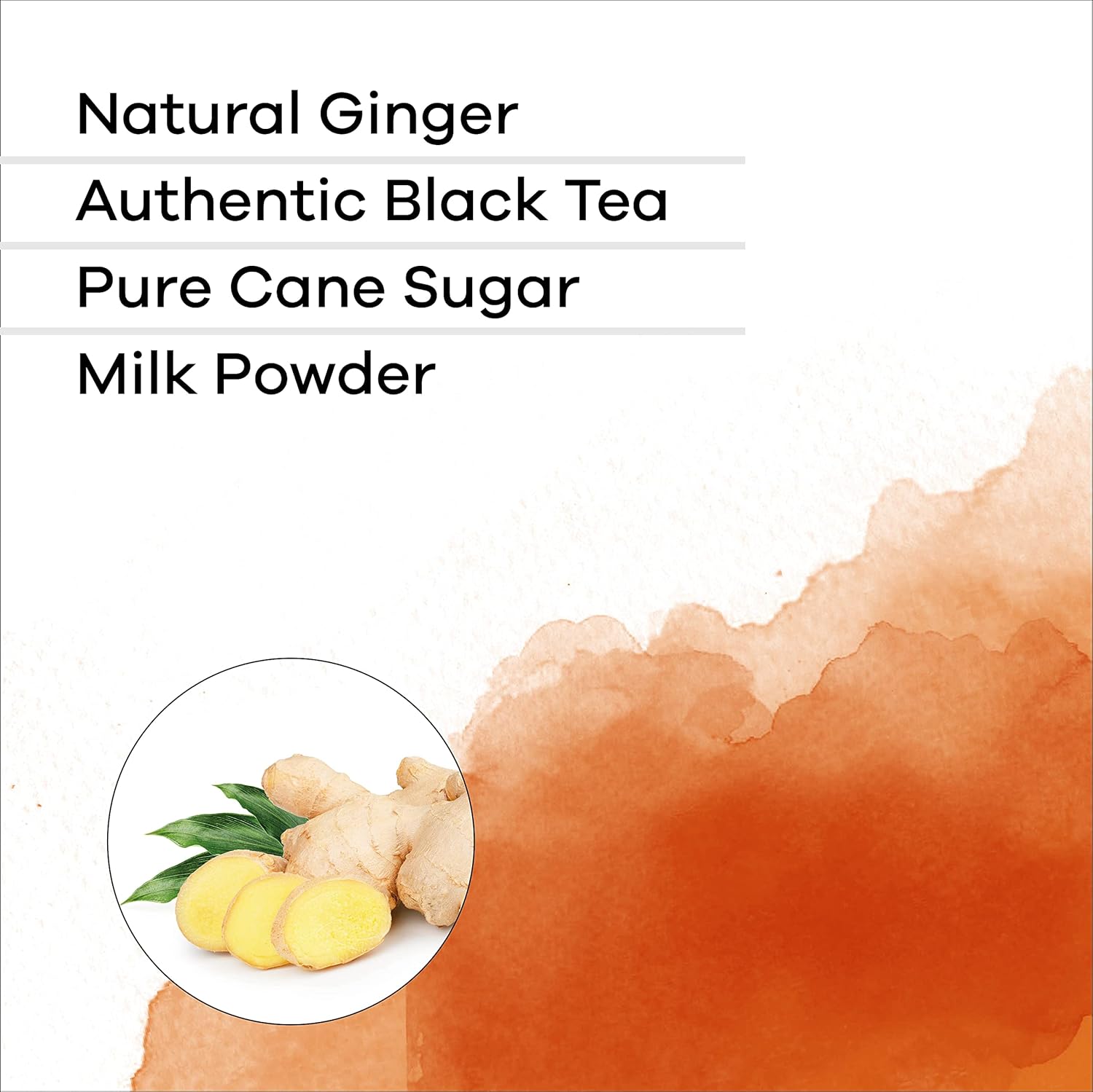 QuikTea Ginger Chai Tea Latte - 10 Count Single Box - All Natural Preservative Free Authentic Instant Chai from Assam